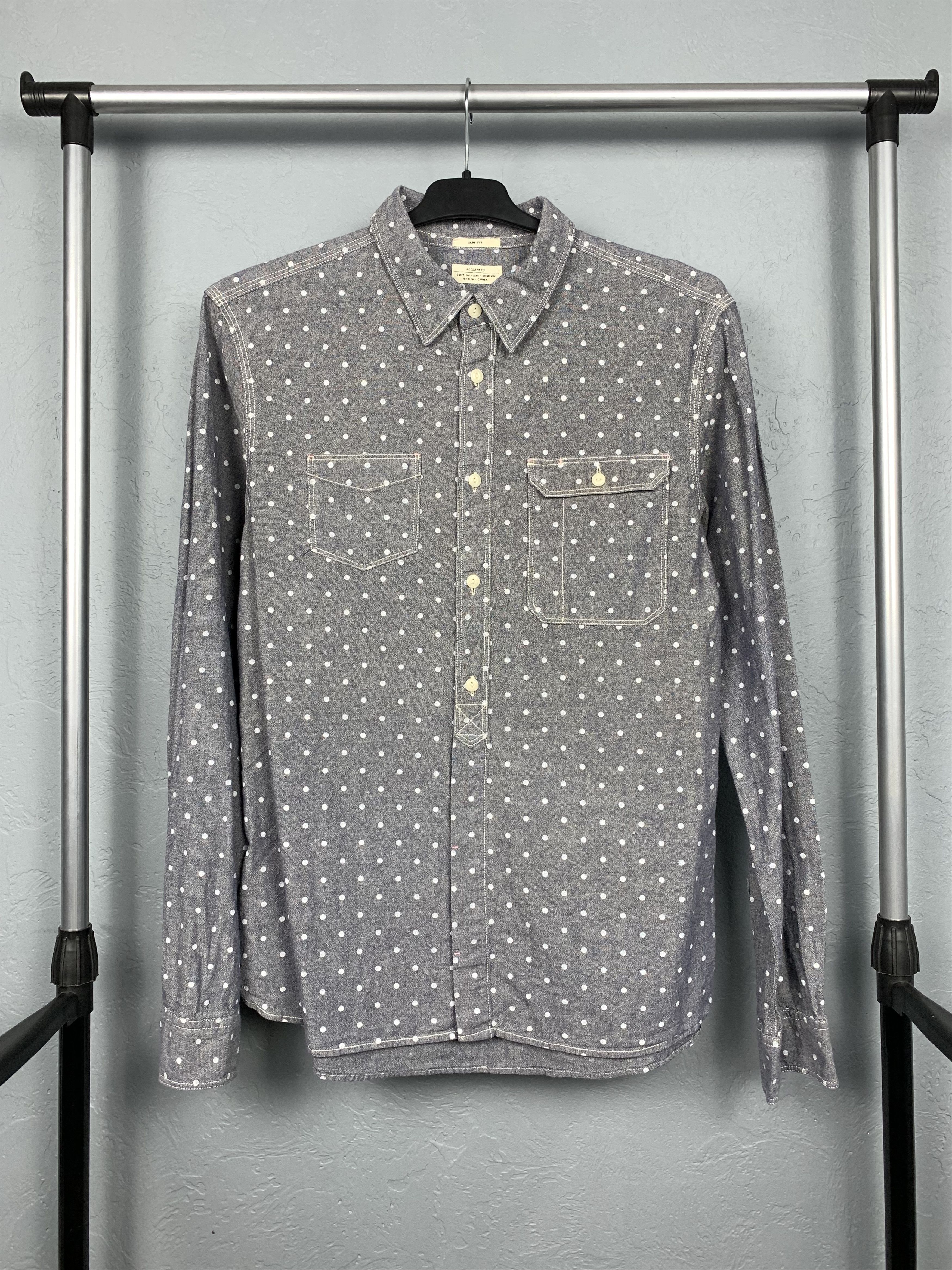 Allsaints Allsaints Birkdale Vintage Mens Long Sleeve Dotted Shirt Size US M / EU 48-50 / 2 - 1 Thumbnail