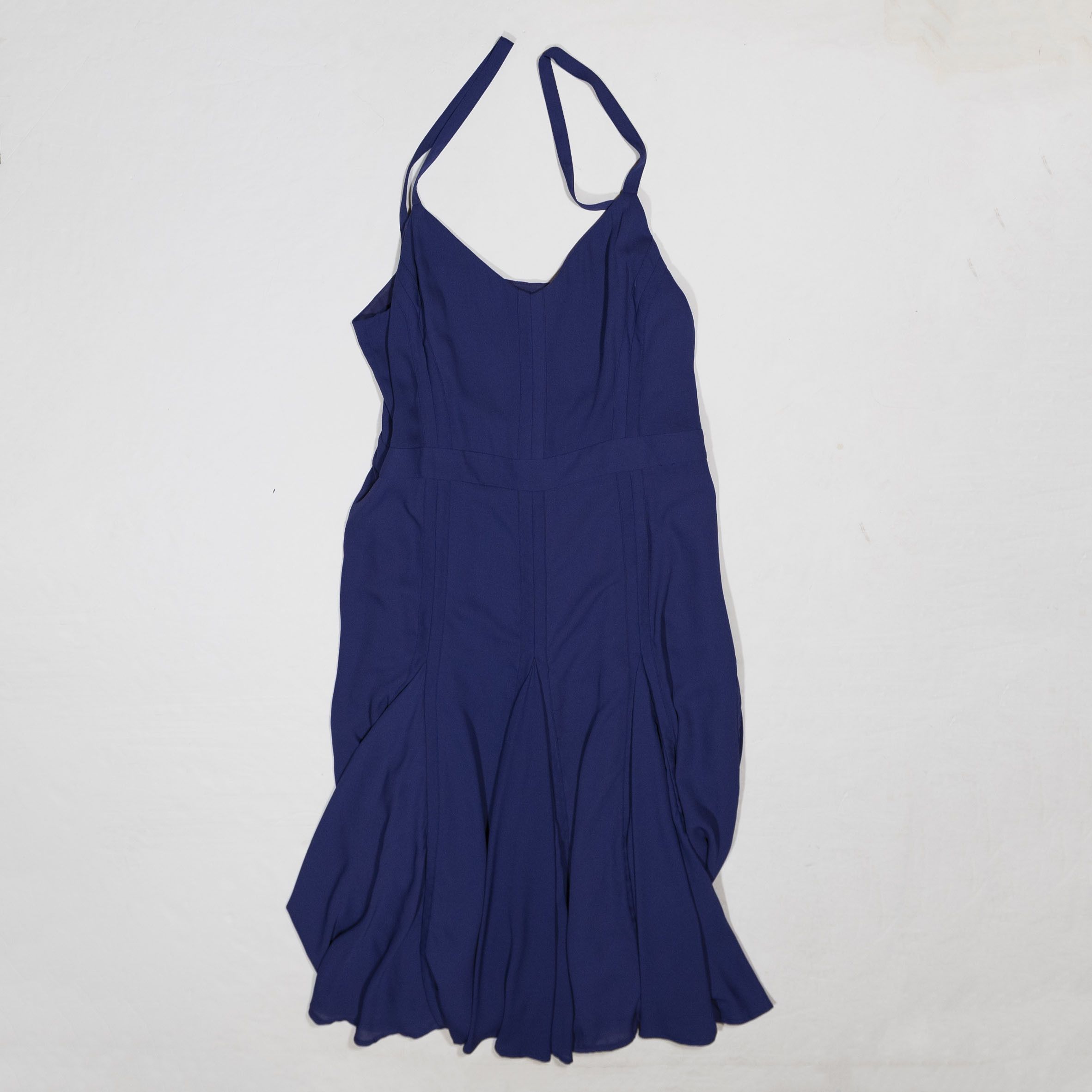Prabal Gurung Chiffon Pleated Fluted Flared Dress Purple 14