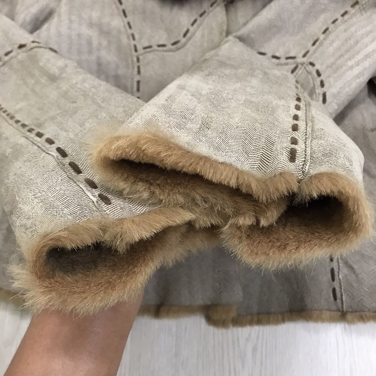 Handmade × Vintage 💥RARE💥 Vintage Handmade Sheep Leather Cropped Jacket Women Size M / US 6-8 / IT 42-44 - 10 Thumbnail