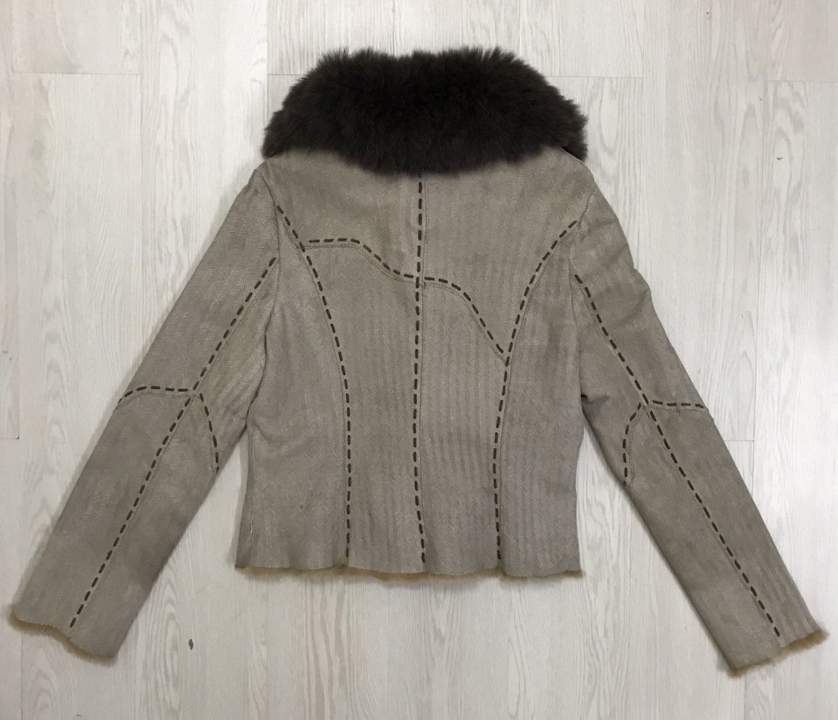 Handmade × Vintage 💥RARE💥 Vintage Handmade Sheep Leather Cropped Jacket Women Size M / US 6-8 / IT 42-44 - 4 Thumbnail