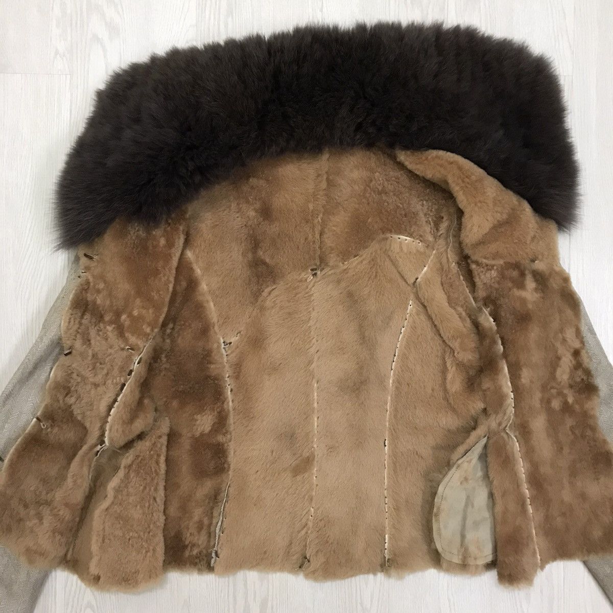 Handmade × Vintage 💥RARE💥 Vintage Handmade Sheep Leather Cropped Jacket Women Size M / US 6-8 / IT 42-44 - 7 Thumbnail