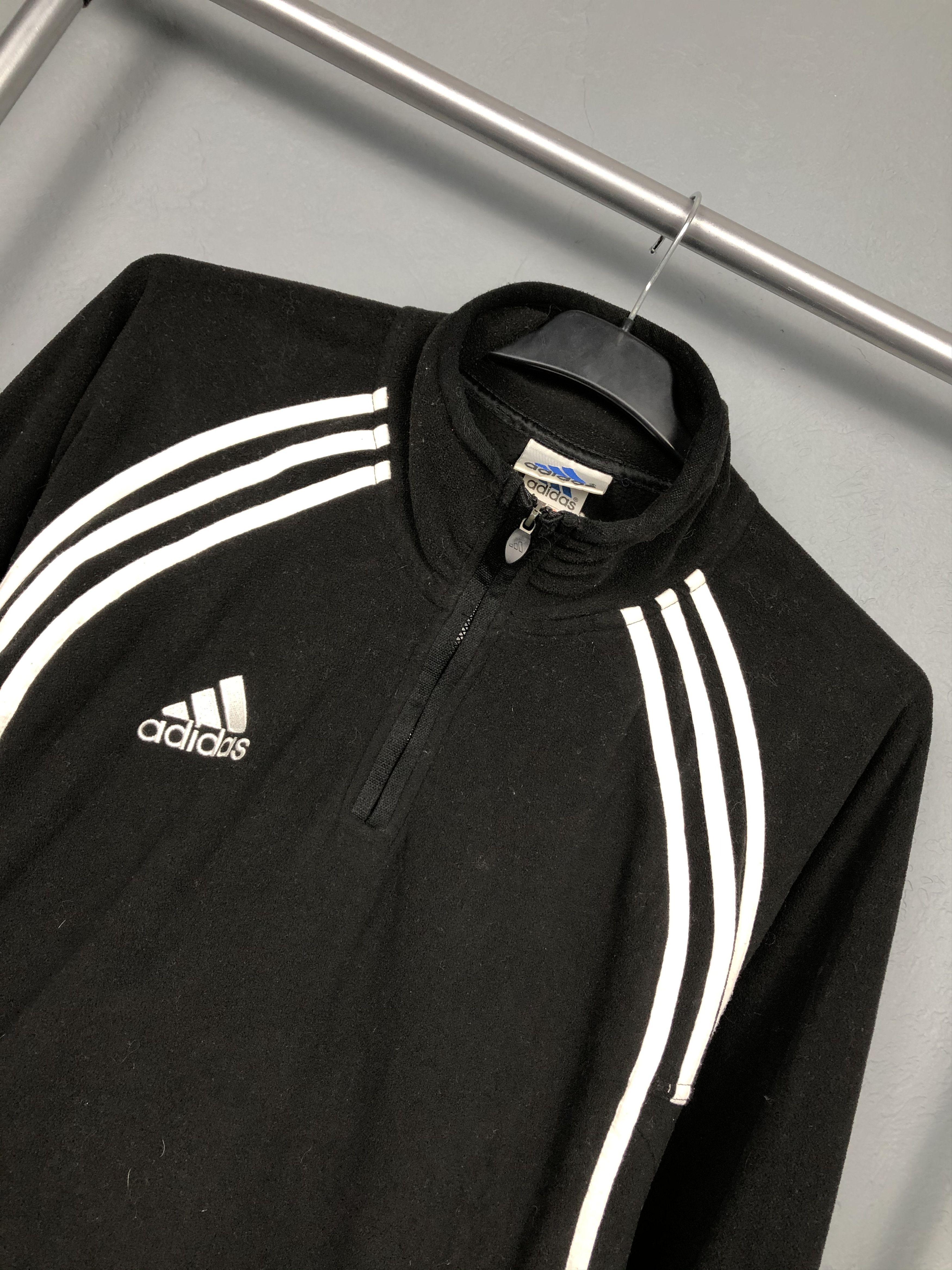 Adidas Adidas Vintage Mens Fleece Quarter 1\4 Zip Jacket Size US M / EU 48-50 / 2 - 2 Thumbnail