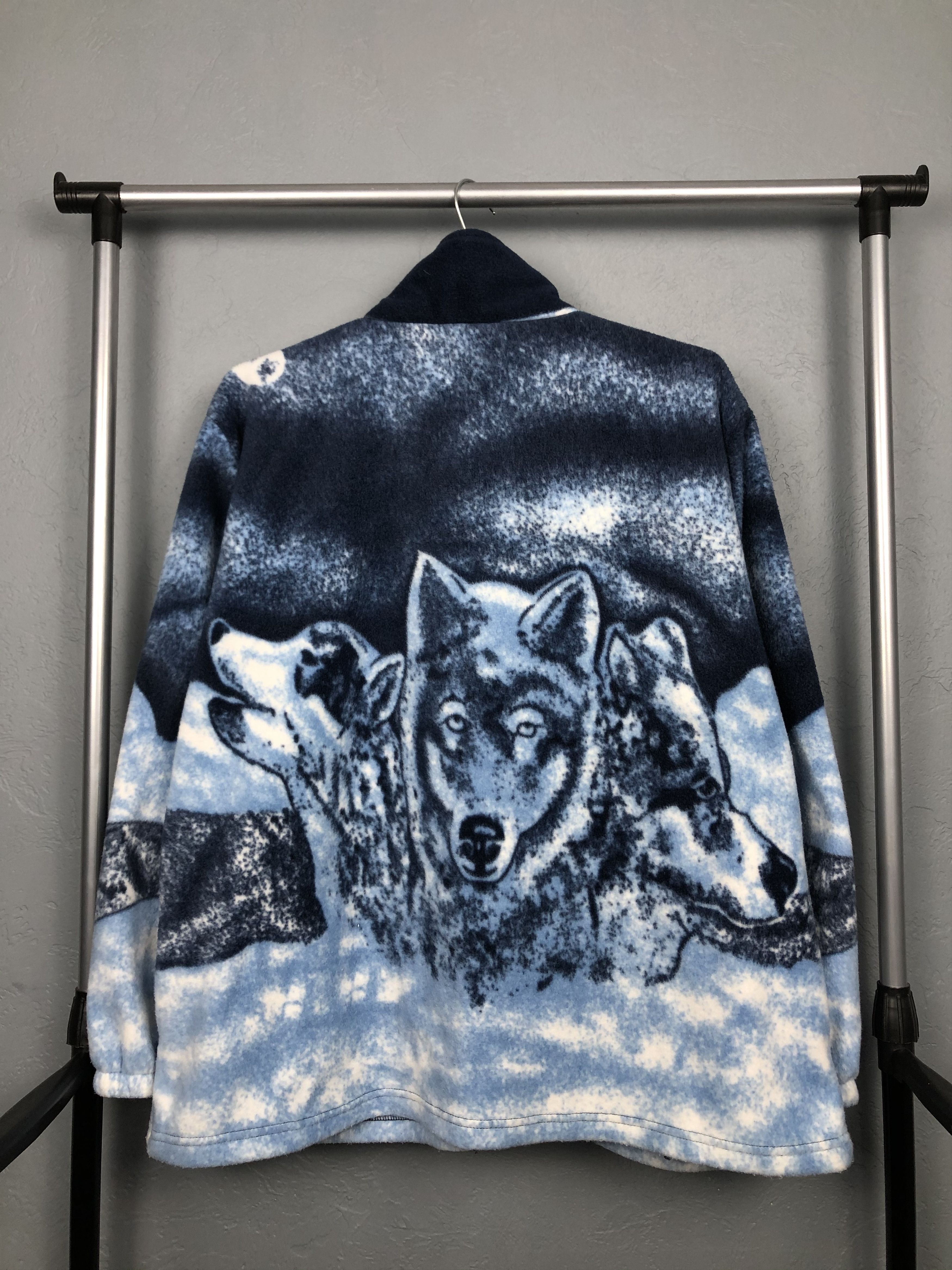 Vintage Vintage Animal WOLF Fleece Jacket Size US XL / EU 56 / 4 - 5 Thumbnail