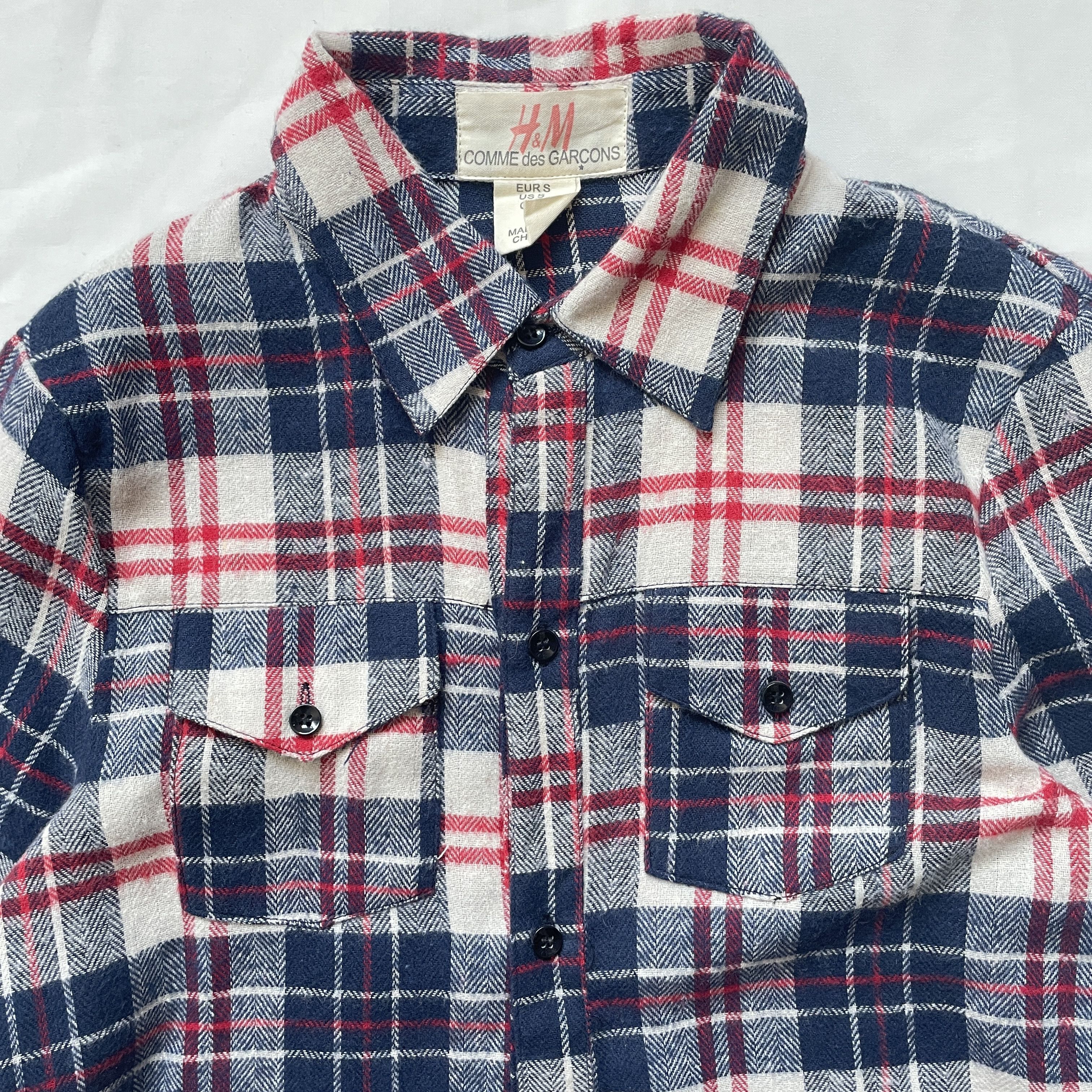 Comme des Garcons H&M x Comme des Garcons Womens Plaid Flannel Shirt Size S Size S / US 4 / IT 40 - 4 Thumbnail