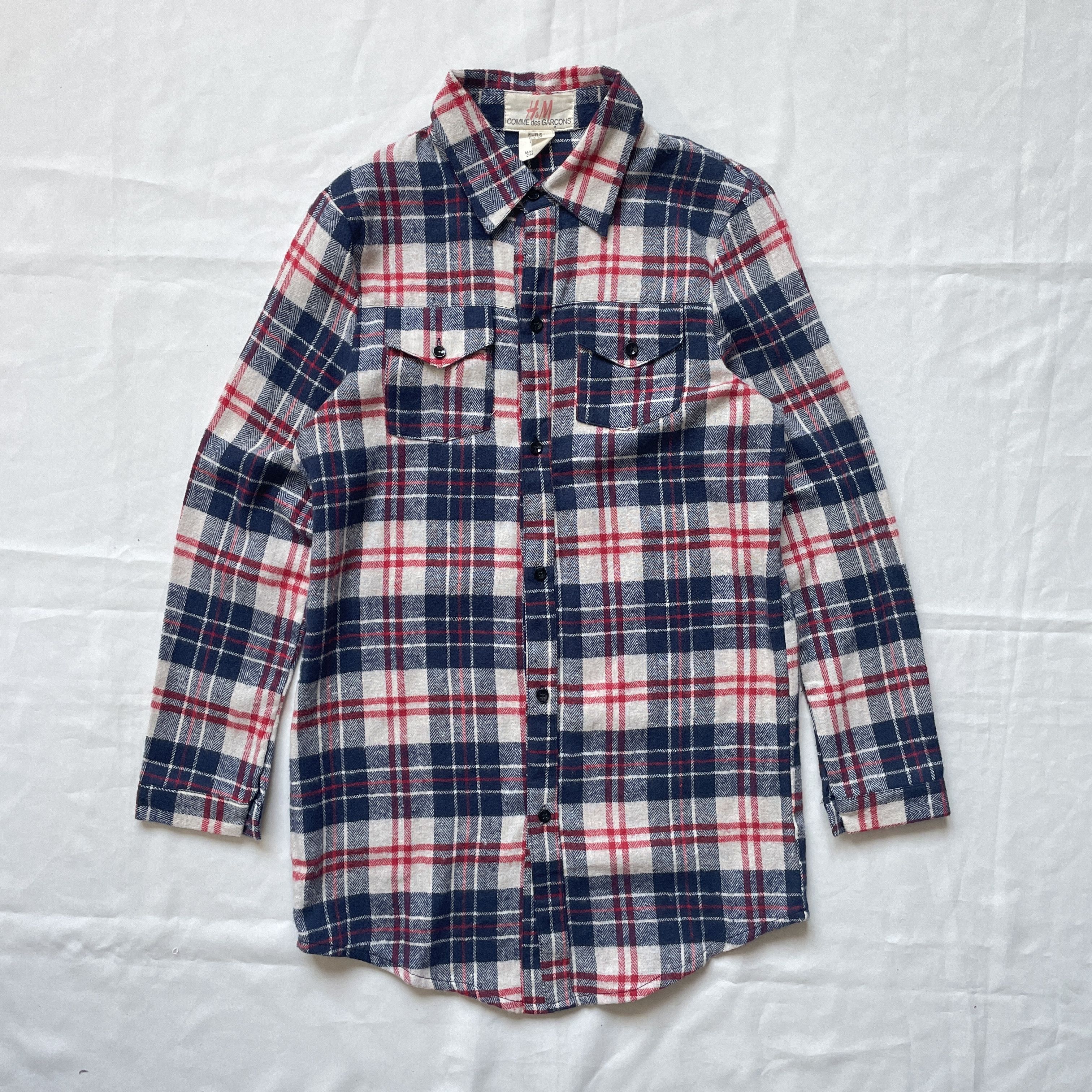 Comme des Garcons H&M x Comme des Garcons Womens Plaid Flannel Shirt Size S Size S / US 4 / IT 40 - 1 Thumbnail