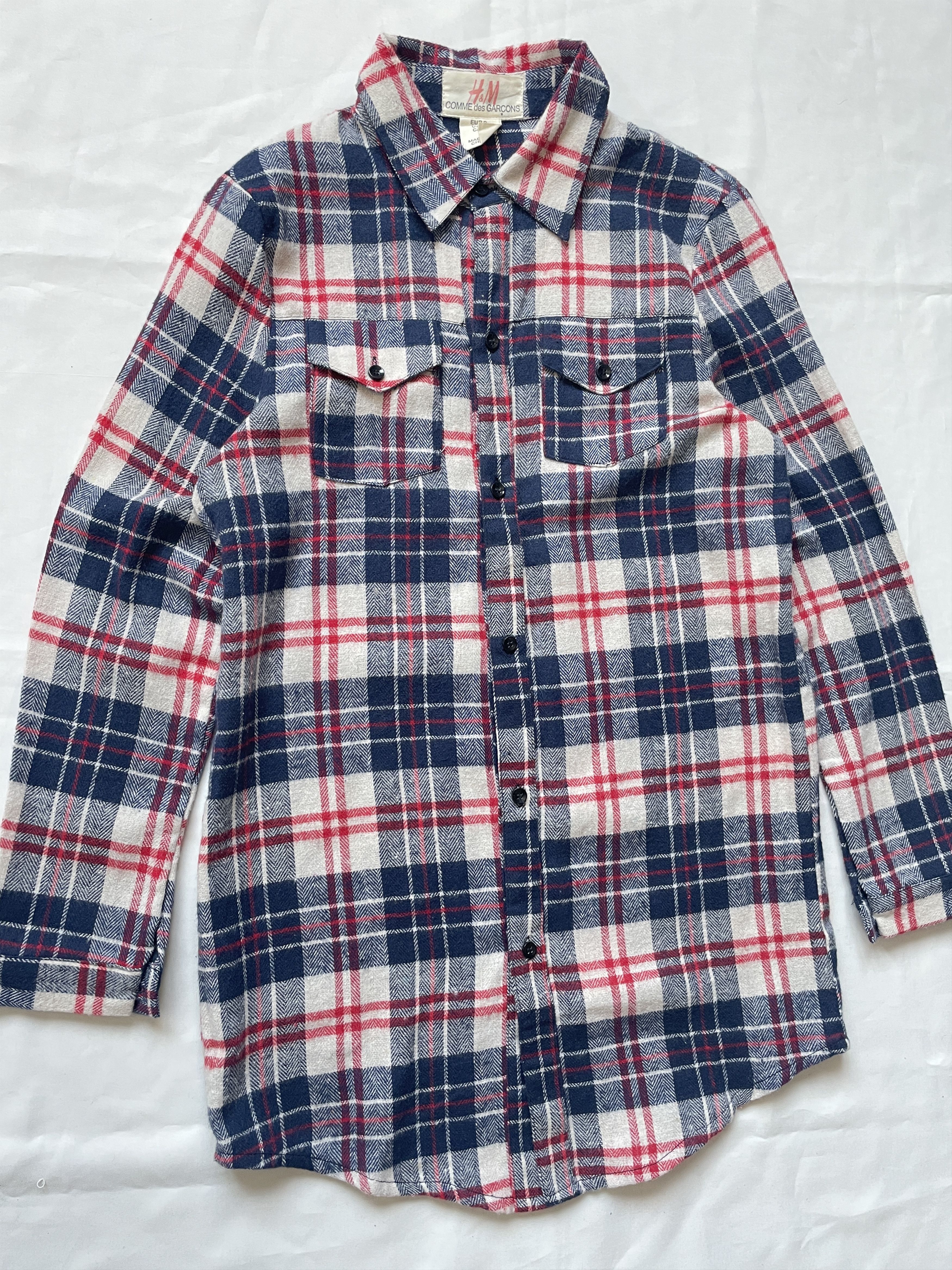 Comme des Garcons H&M x Comme des Garcons Womens Plaid Flannel Shirt Size S Size S / US 4 / IT 40 - 3 Thumbnail