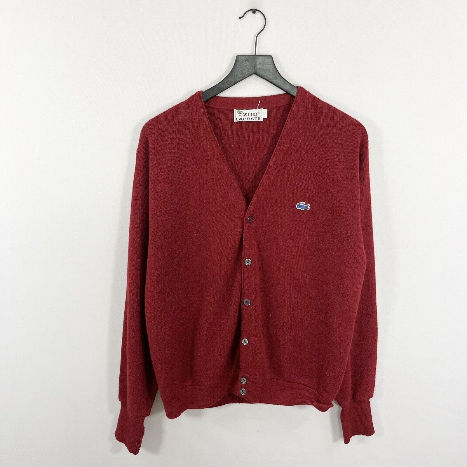 Vintage 70s Izod Lacoste Alligator Logo Cardigan L Grandpa Grunge | Grailed