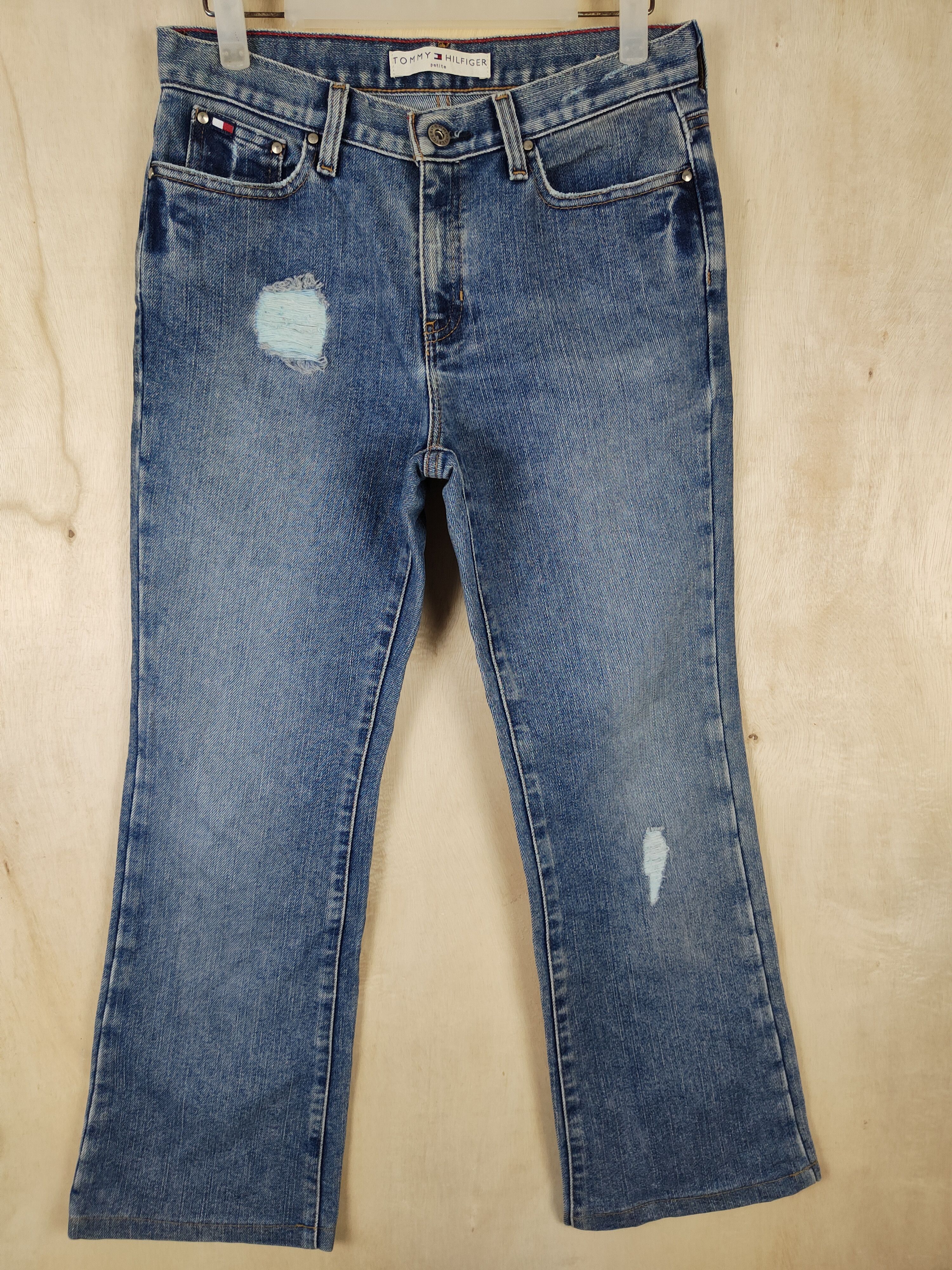 image of Distressed Denim x Tommy Hilfiger Blue Distressed Multi Pocket Denim S144 in Denim Blue (Size 30)