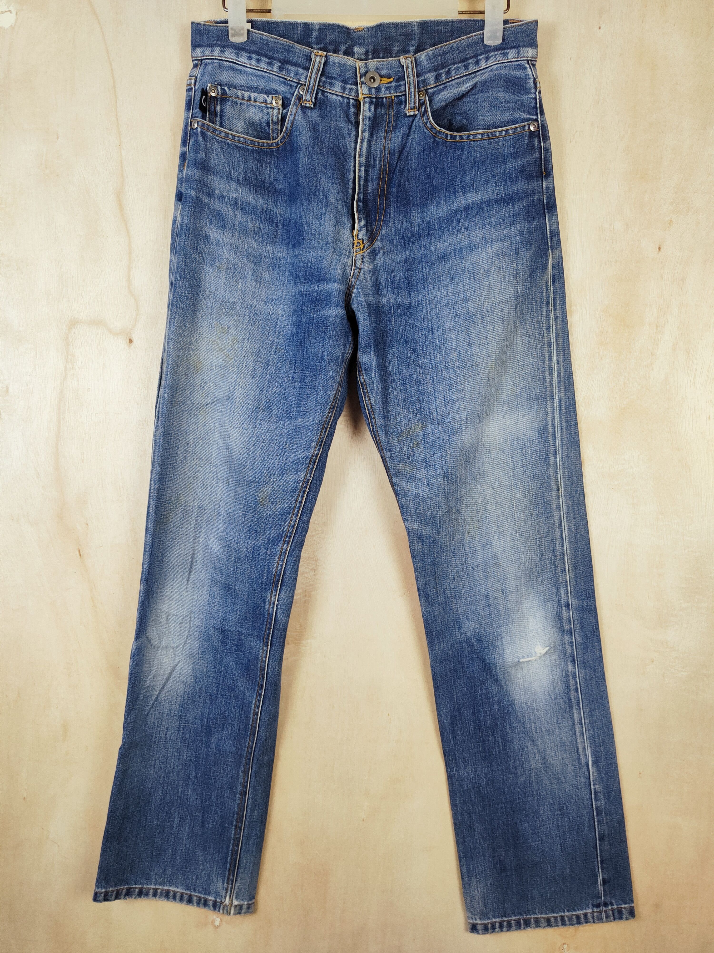 image of Takeo Kikuchi Blue Faded Multi Pocket Denim S143 in Denim Blue, Men's (Size 31)