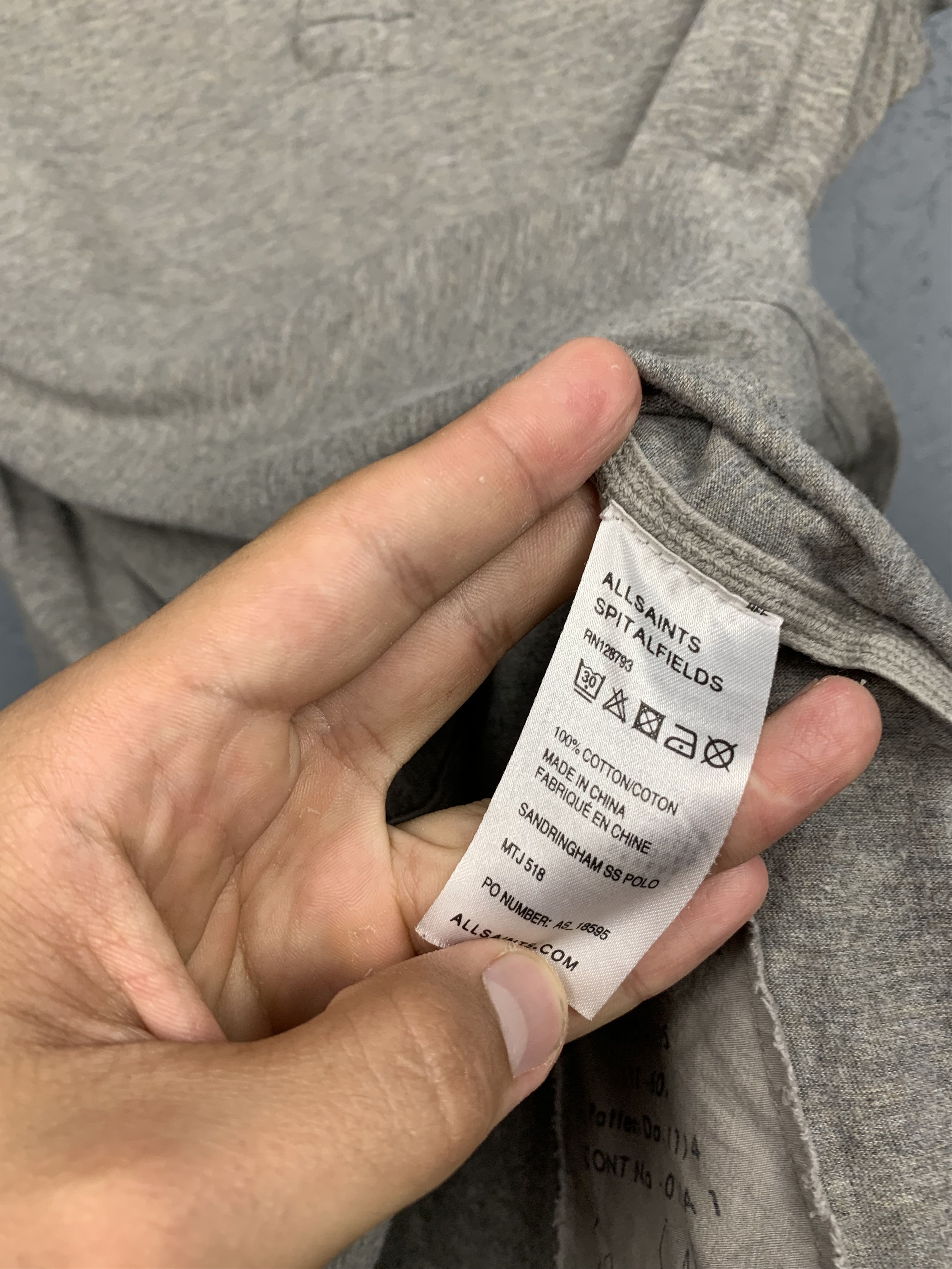 Allsaints Allsaints Sandringham Grey Mens Polo Shirt Size US S / EU 44-46 / 1 - 4 Thumbnail
