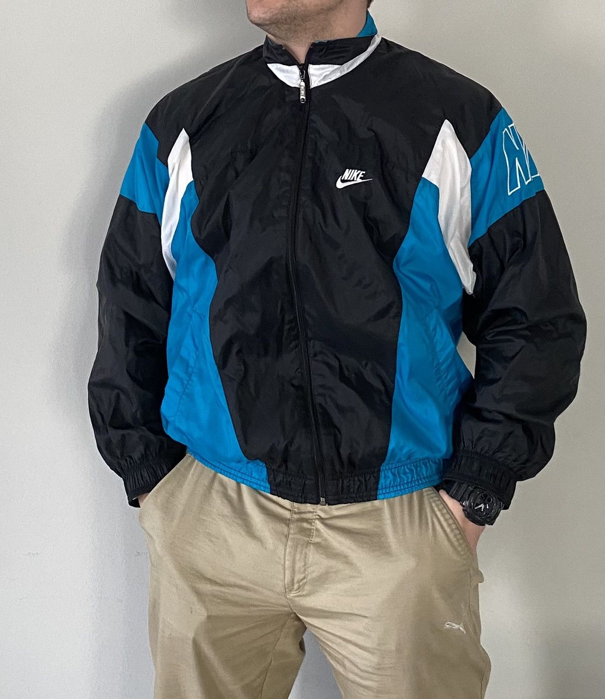Nike 90’s Nike Vintage windrunner blue swoosh track jacket drill Size US M / EU 48-50 / 2 - 1 Thumbnail