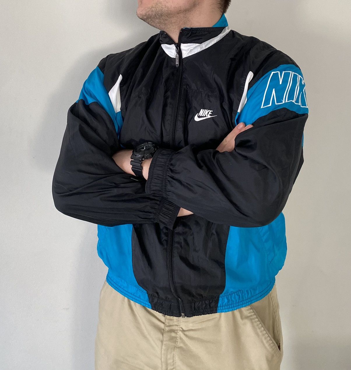 Nike 90’s Nike Vintage windrunner blue swoosh track jacket drill Size US M / EU 48-50 / 2 - 2 Thumbnail