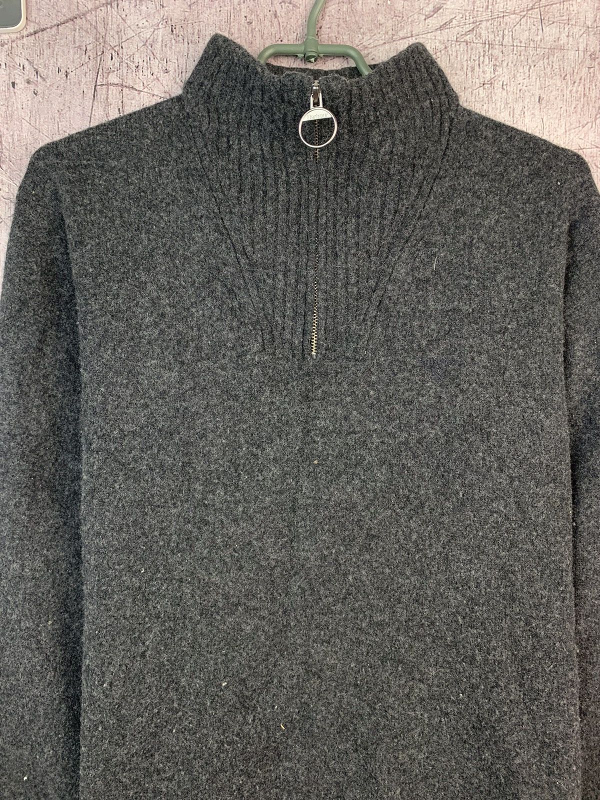 Barbour × Vintage Vintage Barbour Wool Knit 1\4 Zip Sweater Size US XL / EU 56 / 4 - 2 Thumbnail