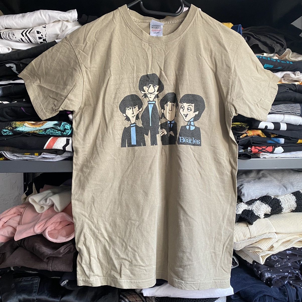 Band Tees VINTAGE THE BEATLES CARTOON FACES BEIGE T SHIRT Size US M / EU 48-50 / 2 - 1 Thumbnail