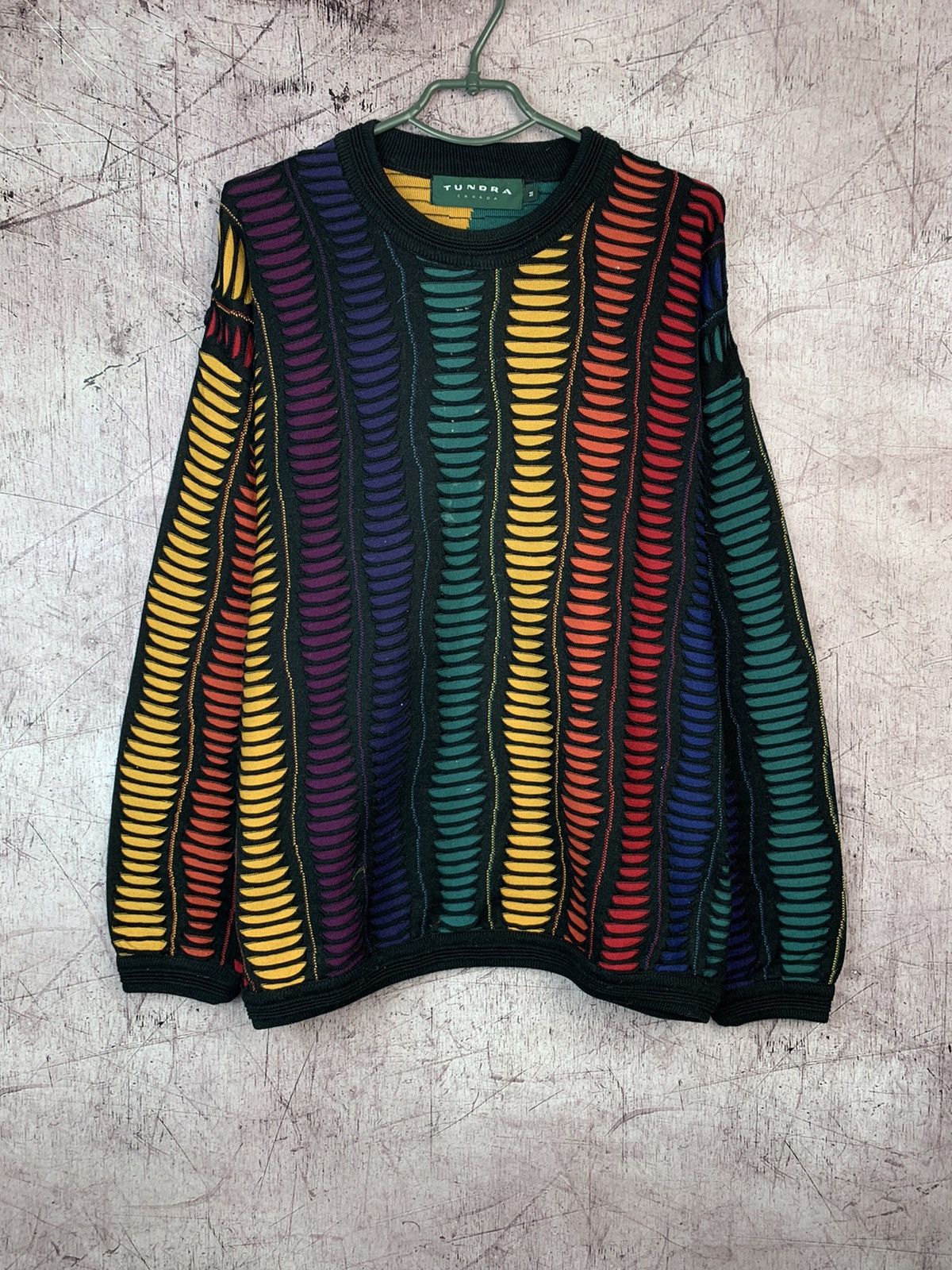 Tundra Vintage 90s Mens Large Coogi Style Textured Biggie Sweater Size US M / EU 48-50 / 2 - 4 Thumbnail