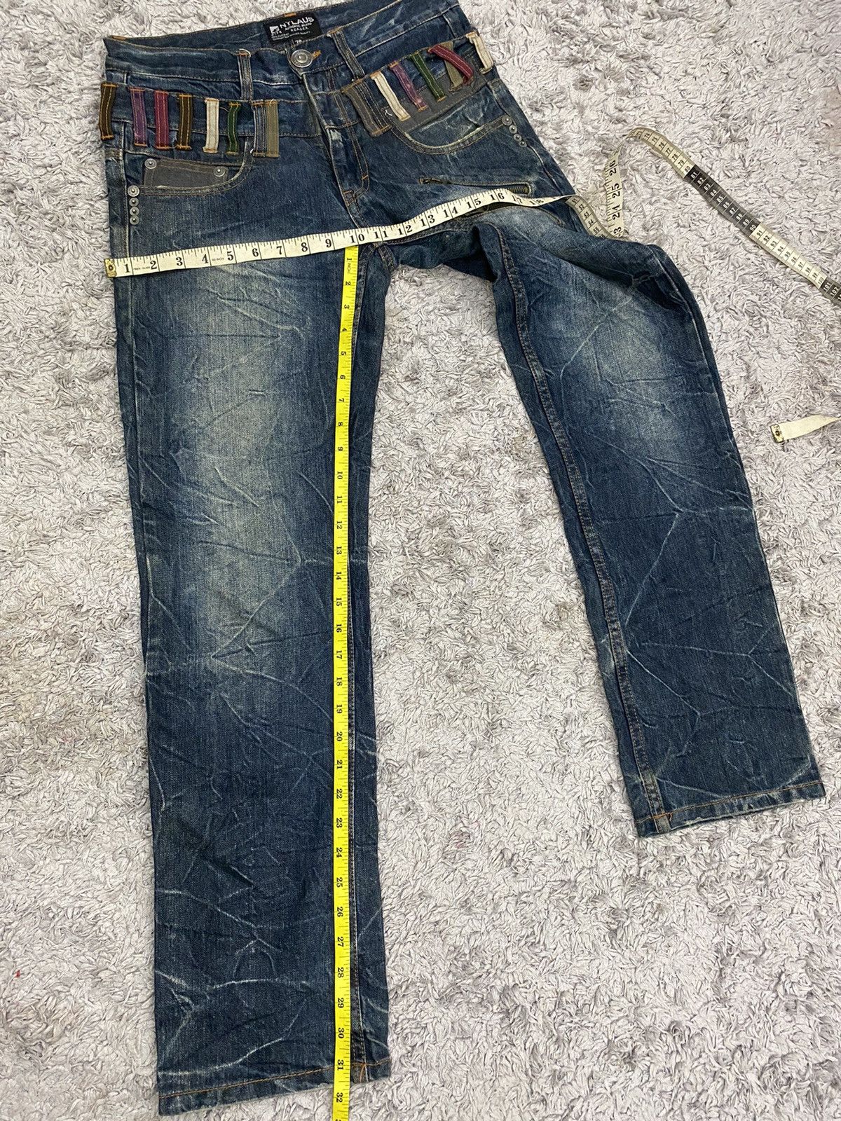 Japanese Brand Nylaus Japanese Brand Double Waist Denim Pants Size US 30 / EU 46 - 10 Thumbnail