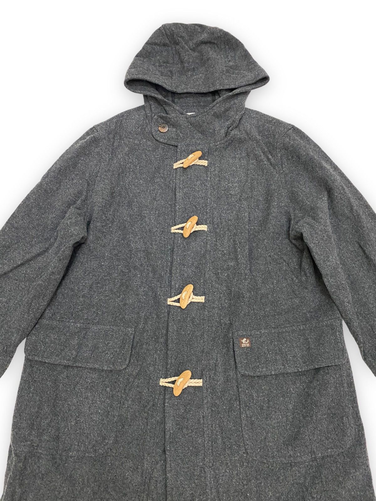 Hai Sporting Gear × Issey Miyake × Vintage Vintage Hai Sporting Gear Issey Miyake Wool Duffle Hoodie Size US L / EU 52-54 / 3 - 3 Thumbnail