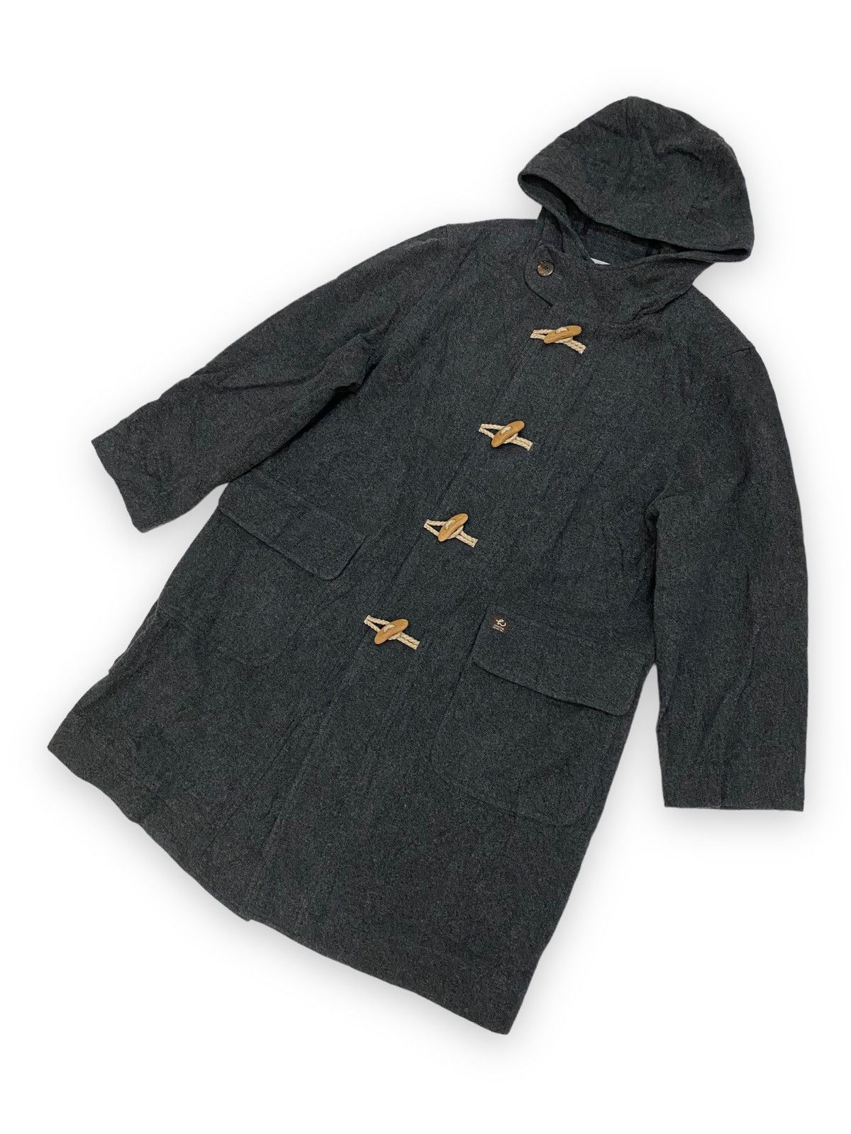 Hai Sporting Gear × Issey Miyake × Vintage Vintage Hai Sporting Gear Issey Miyake Wool Duffle Hoodie Size US L / EU 52-54 / 3 - 2 Thumbnail