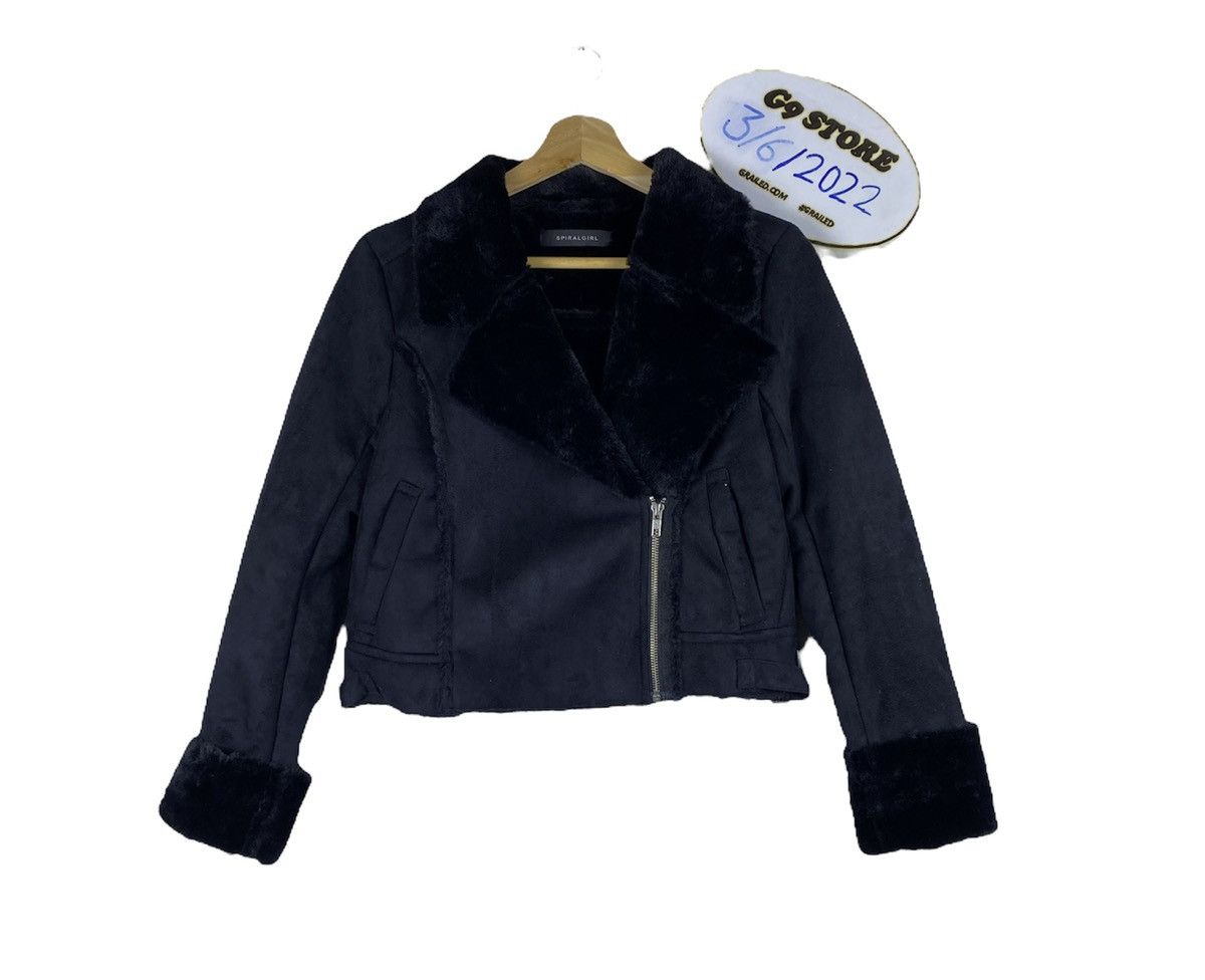 Japanese Brand Vintage Spiral Girl Mohair Fur Lined Coat Jacket Size ONE SIZE - 1 Thumbnail