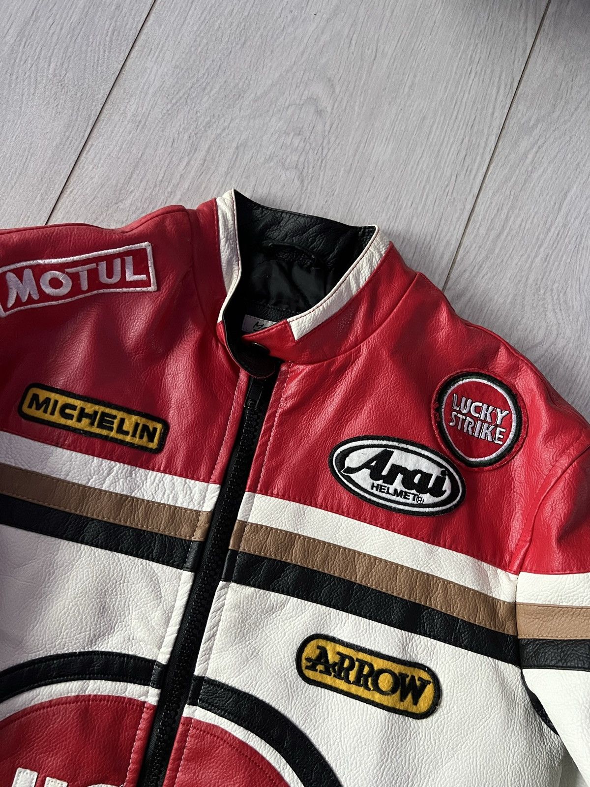 Vintage 🔥Free shipping Lucky Strike Racing Leather Biker Moto Jacket Size US L / EU 52-54 / 3 - 6 Thumbnail