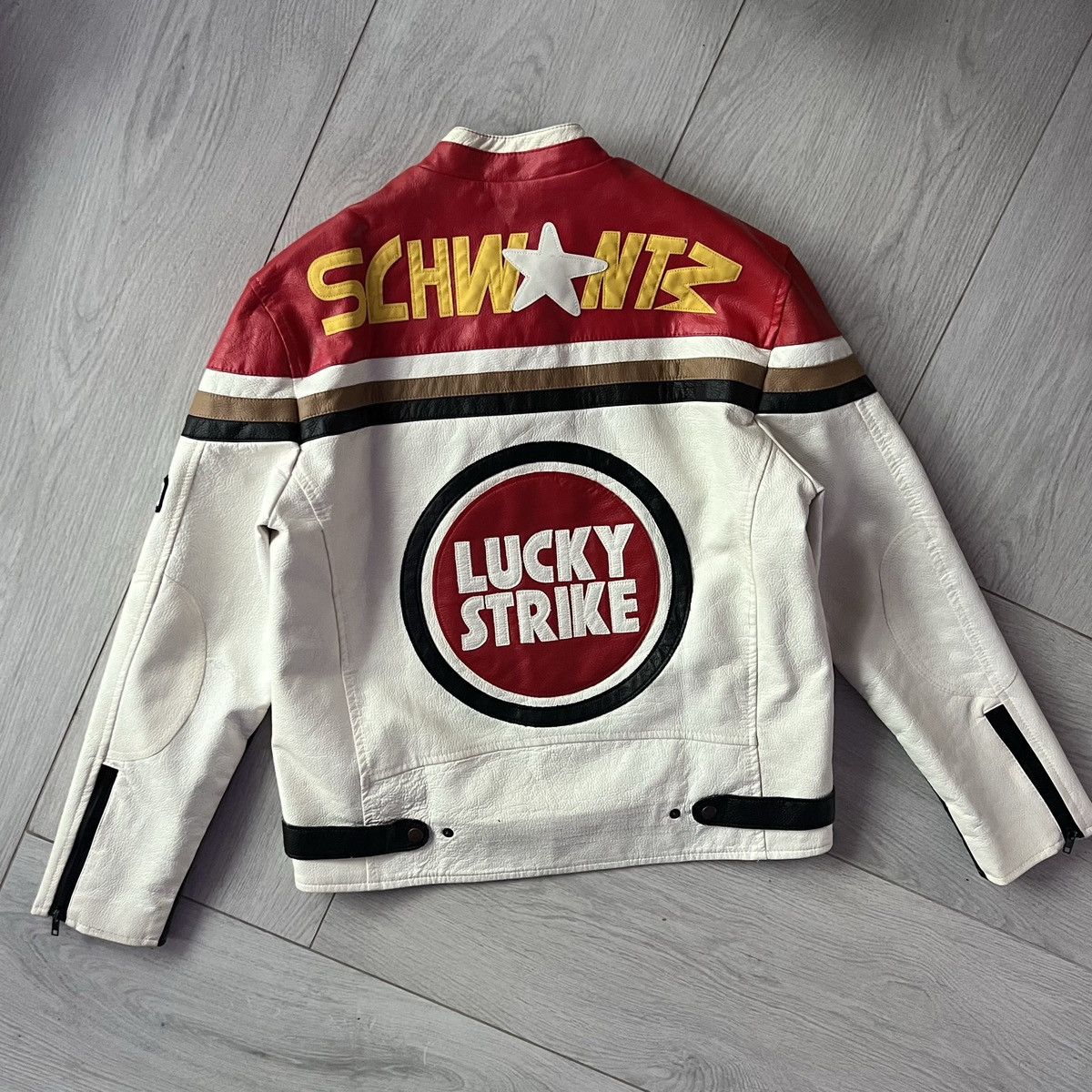 Vintage 🔥Free shipping Lucky Strike Racing Leather Biker Moto Jacket Size US L / EU 52-54 / 3 - 5 Thumbnail