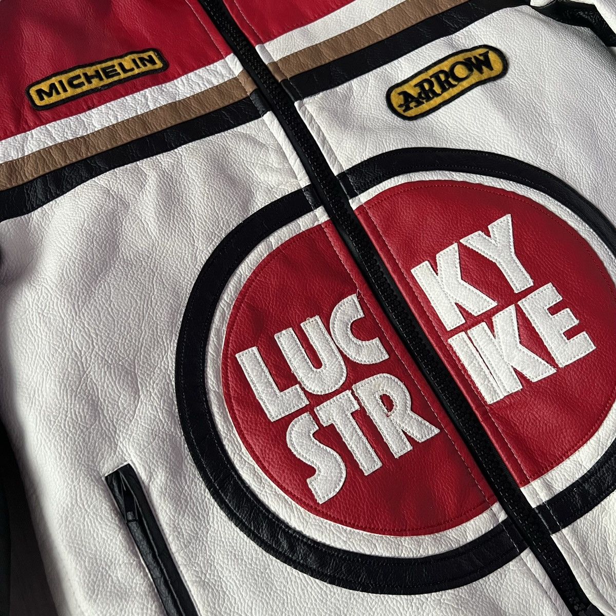 Vintage 🔥Free shipping Lucky Strike Racing Leather Biker Moto Jacket Size US L / EU 52-54 / 3 - 10 Thumbnail