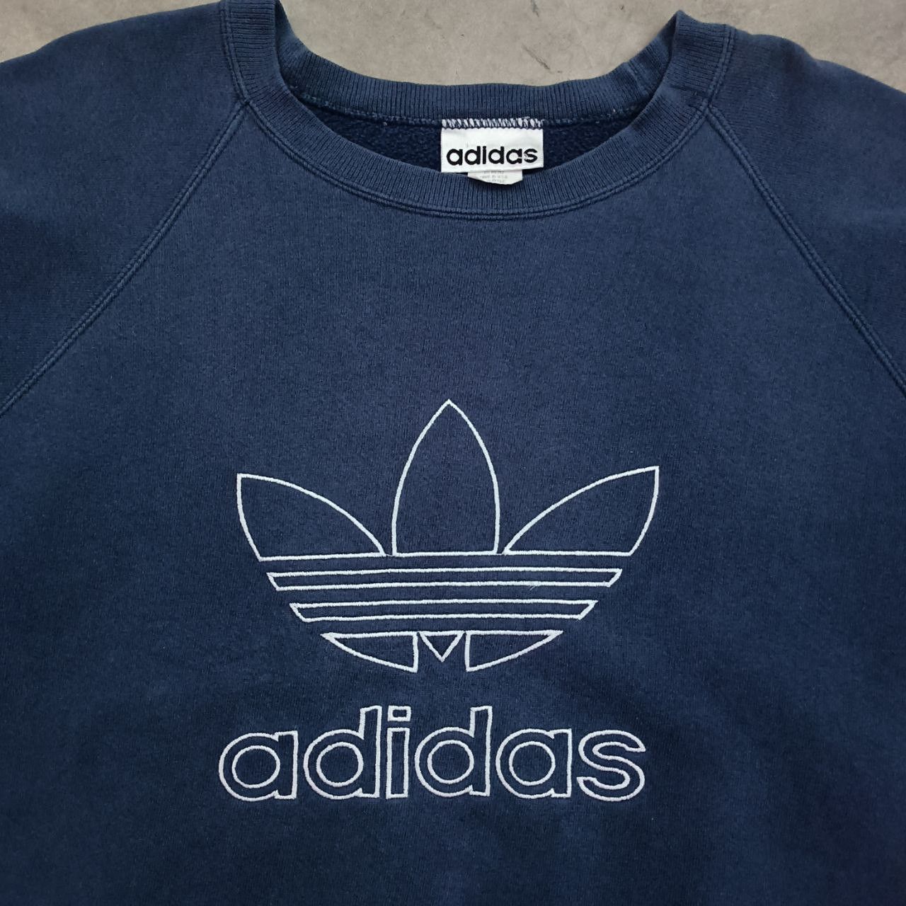 Adidas × Vintage Vintage Adidas Sweatshirt Big Embroided Logo Size US XXL / EU 58 / 5 - 2 Thumbnail