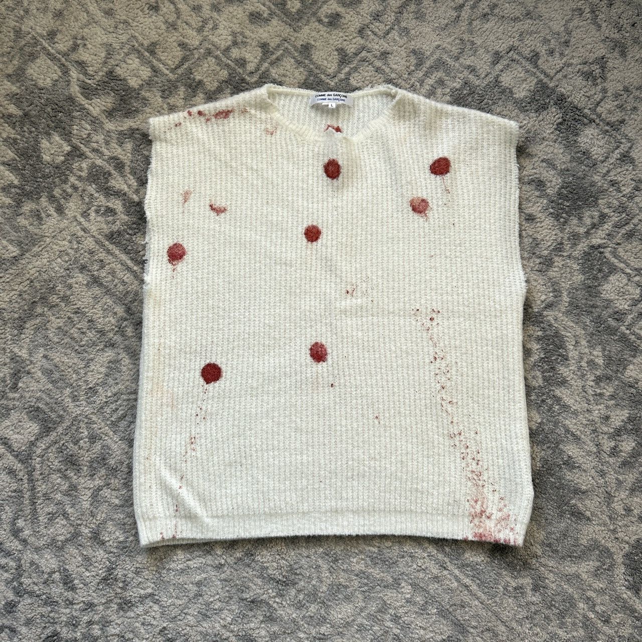 Comme des Garcons Comme Des Garcons Bullethole Knit Vest Size US L / EU 52-54 / 3 - 1 Thumbnail