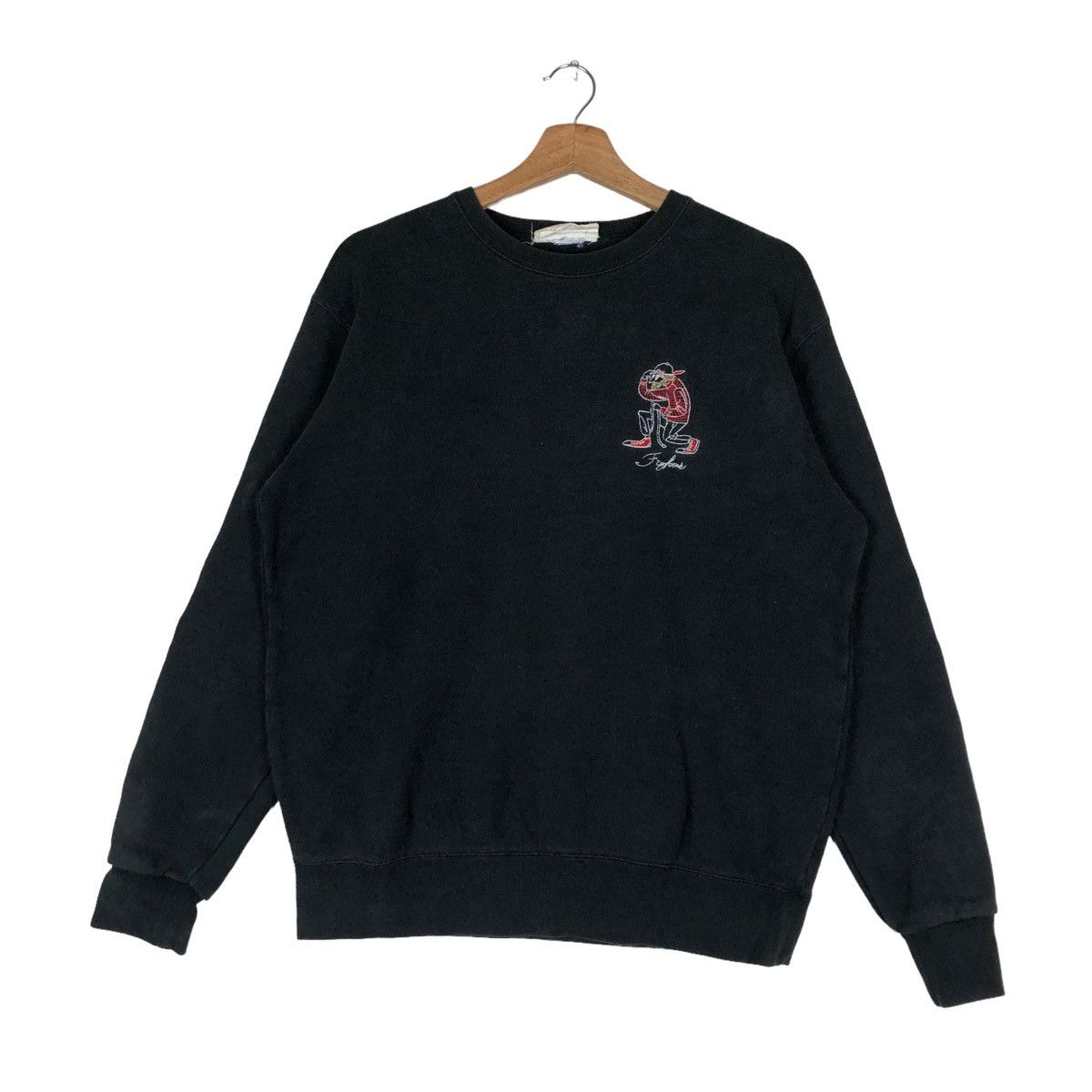 image of Vintage Left Alone Pullover Jumper Sweatshirt in Black, Men's (Size Medium)
