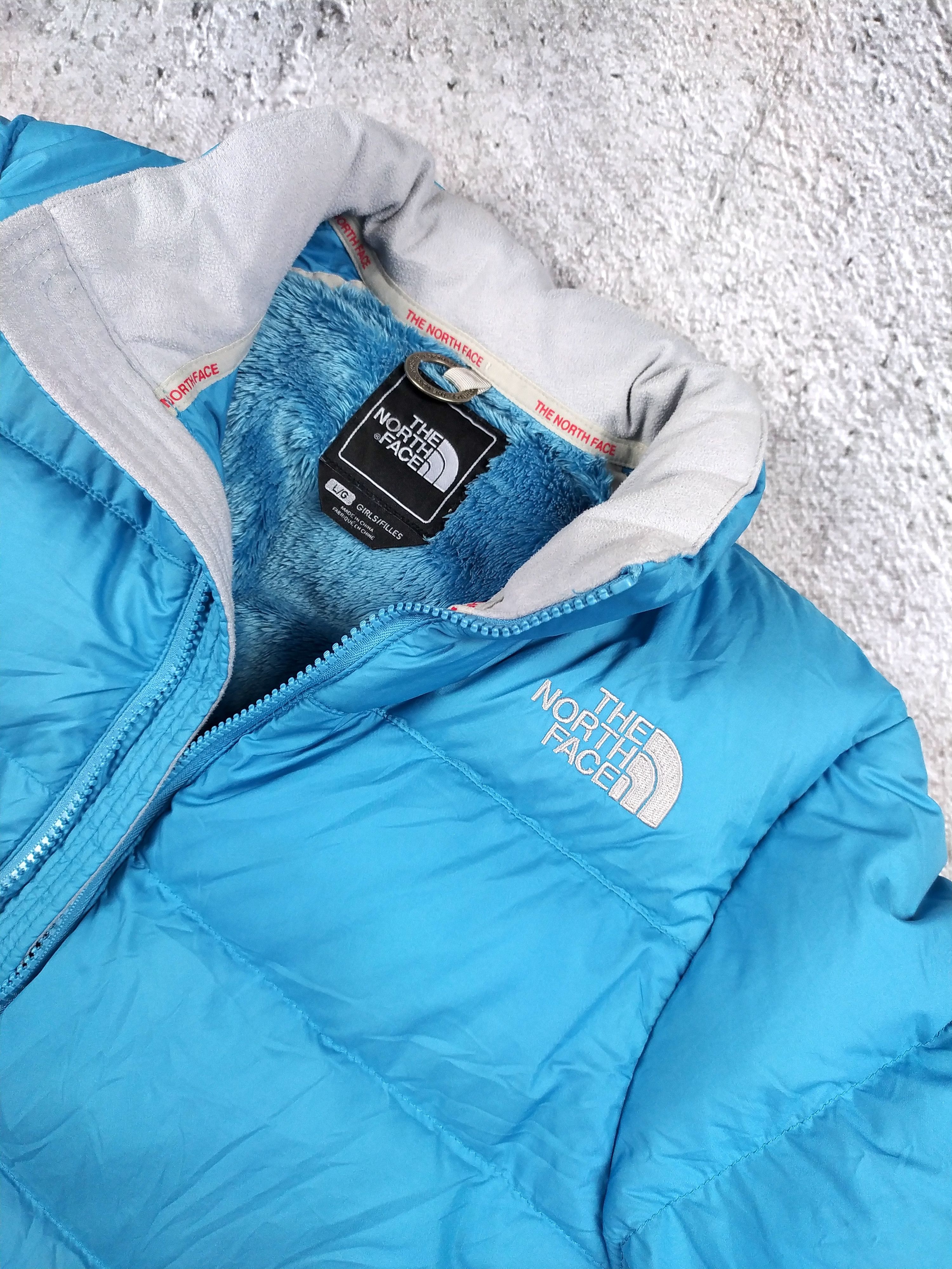 North face blue puffer coat best sale