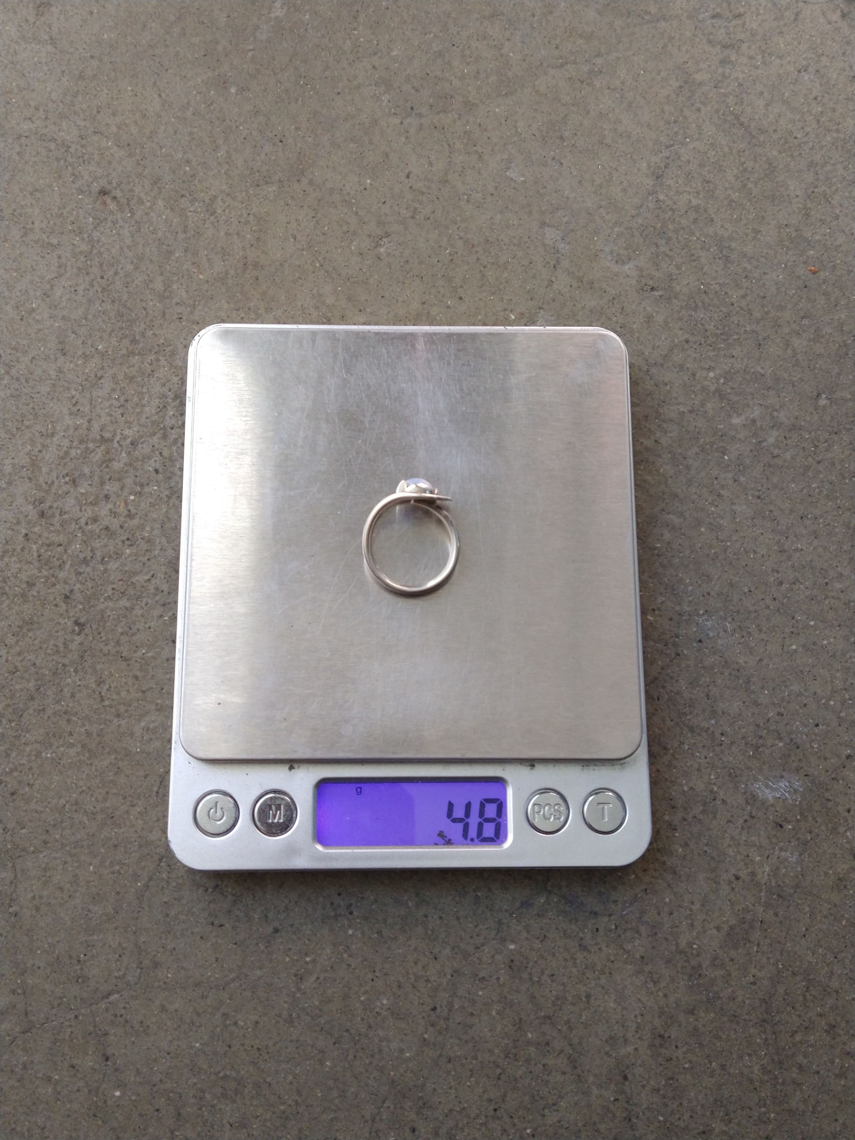Other Sterling Silver Ring Size 8 Faux Opal Avant Garde Modern Size ONE SIZE - 13 Thumbnail