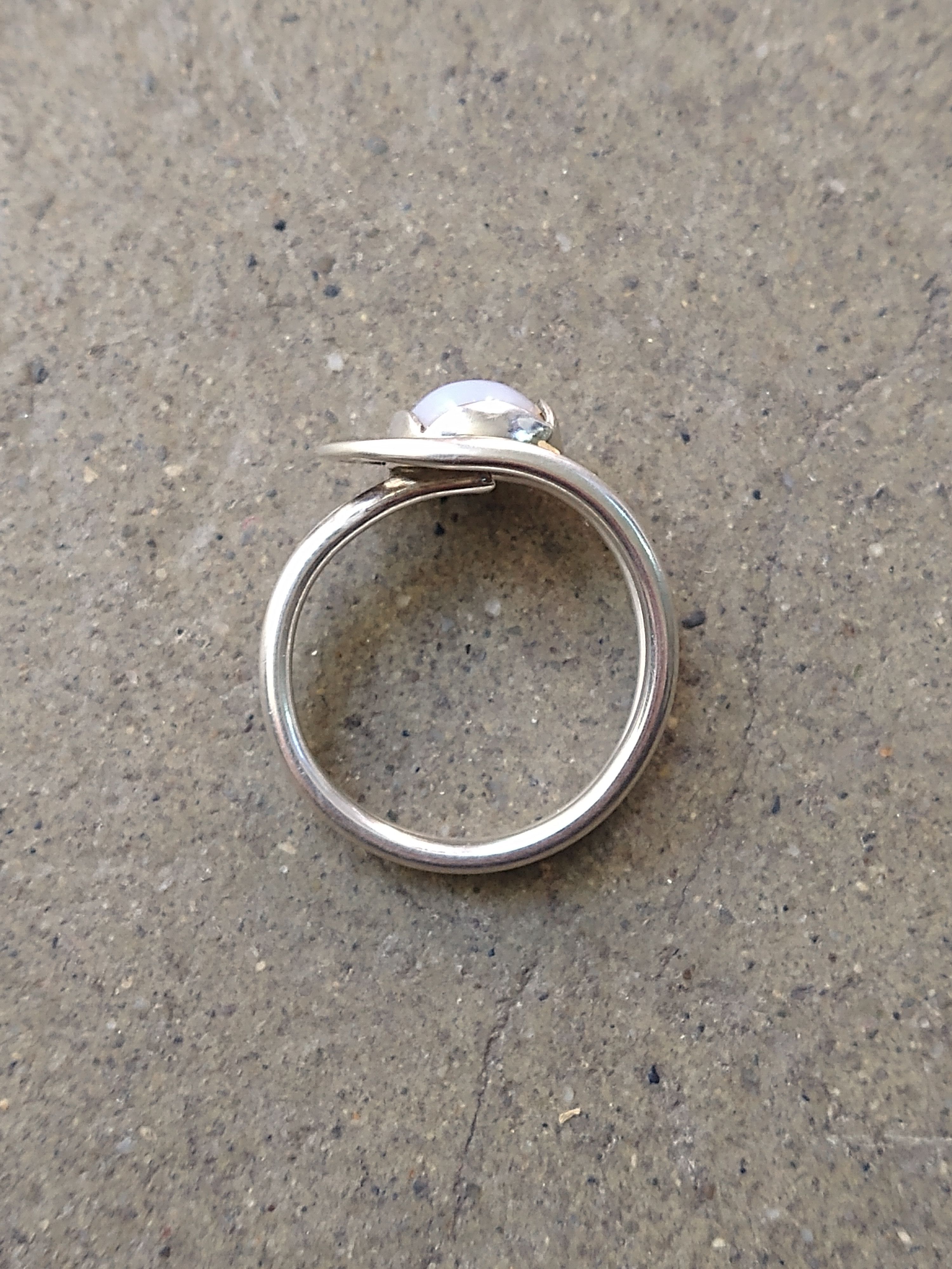 Other Sterling Silver Ring Size 8 Faux Opal Avant Garde Modern Size ONE SIZE - 6 Thumbnail