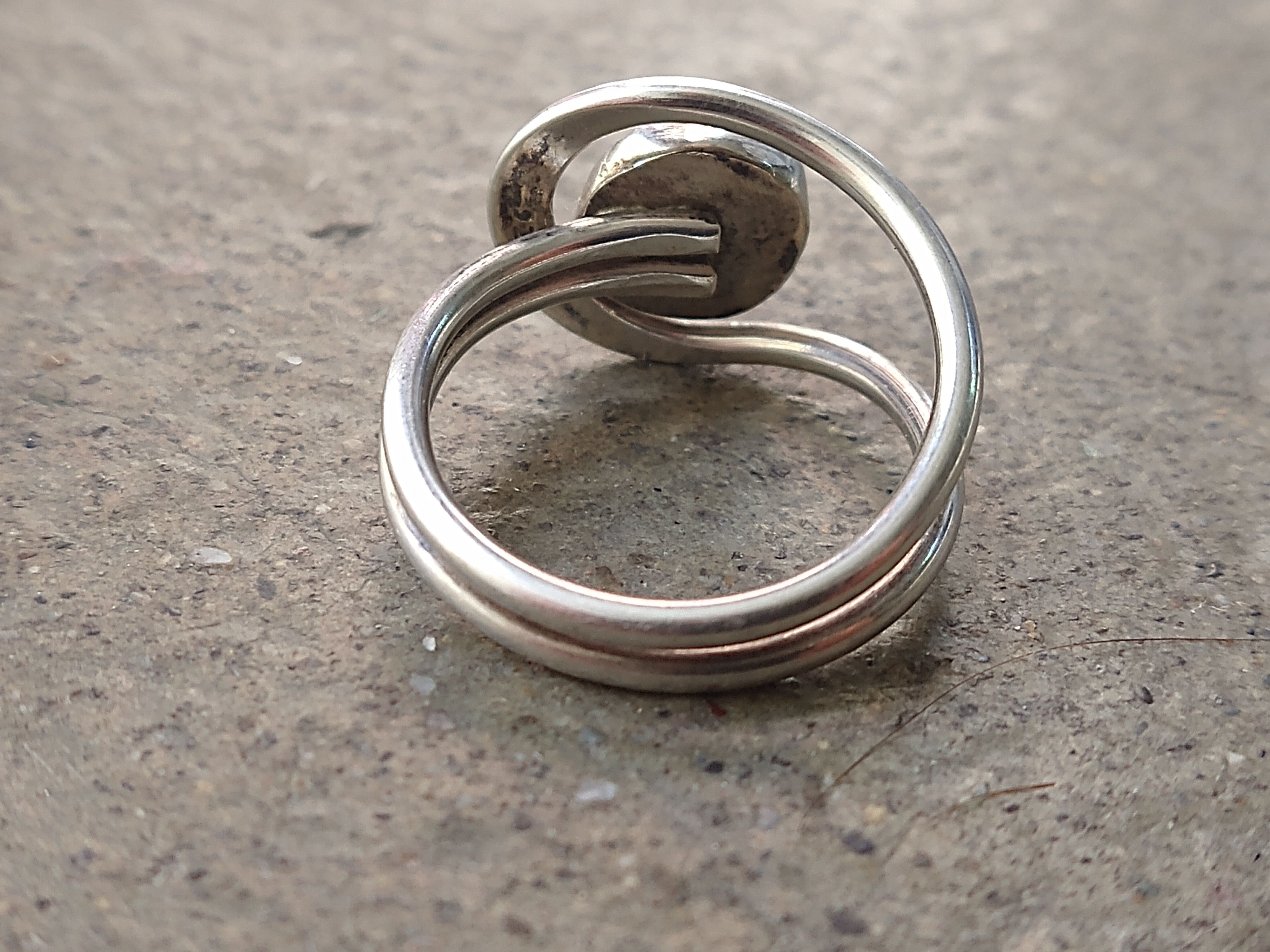 Other Sterling Silver Ring Size 8 Faux Opal Avant Garde Modern Size ONE SIZE - 7 Thumbnail