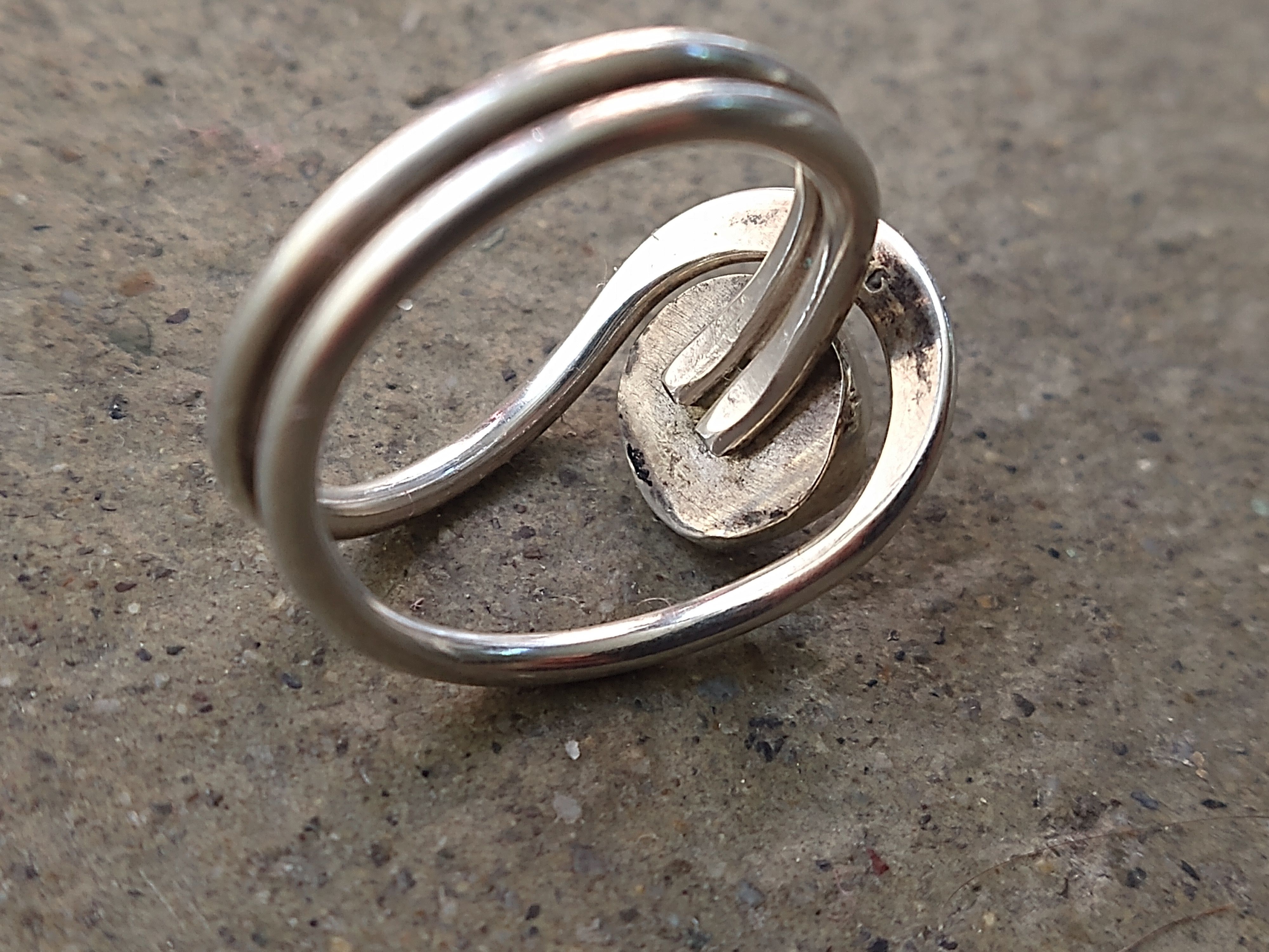 Other Sterling Silver Ring Size 8 Faux Opal Avant Garde Modern Size ONE SIZE - 8 Thumbnail
