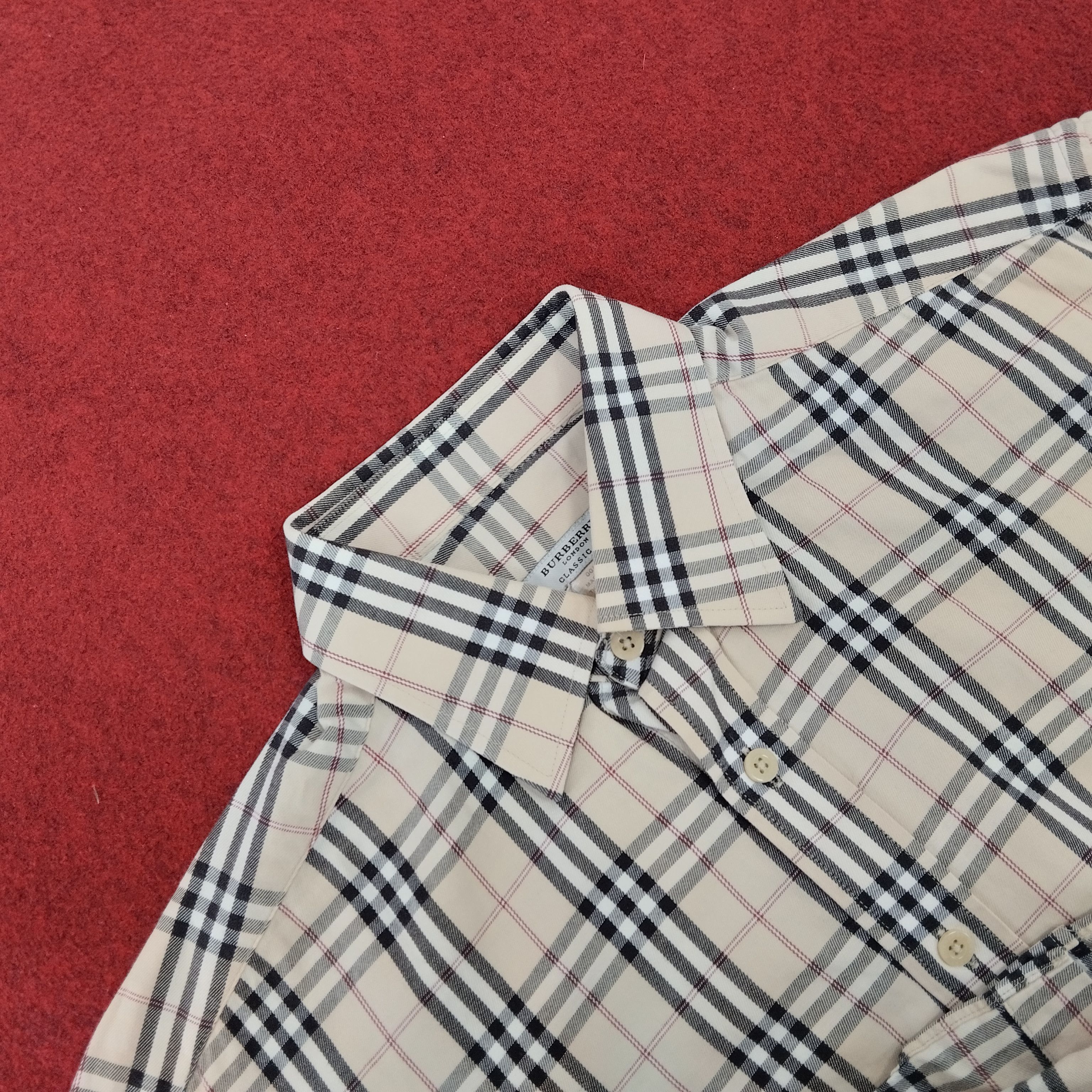 Burberry × Vintage BURBERRY LONDON Nova Check Design Formal Casual Shirt Size US L / EU 52-54 / 3 - 3 Thumbnail