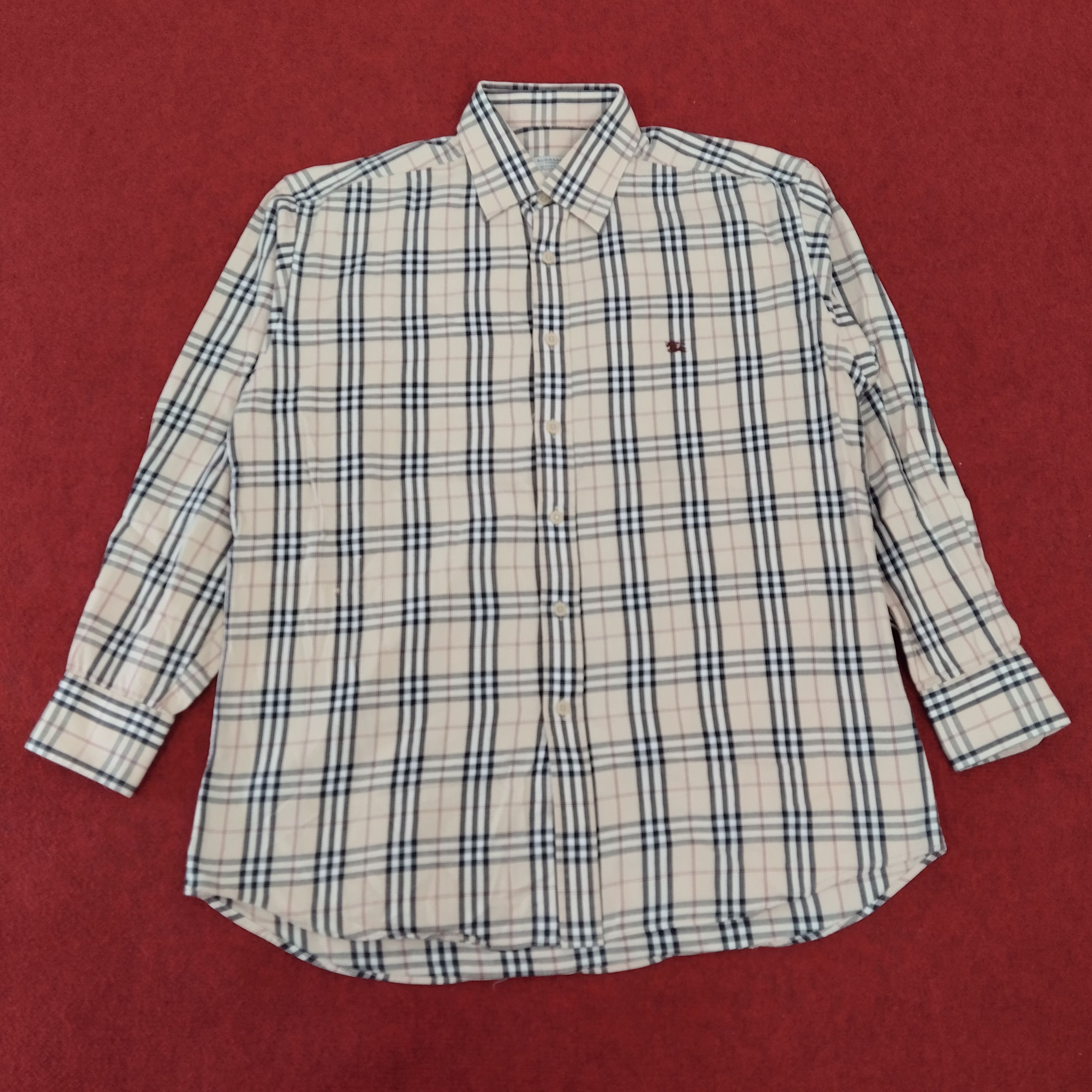Burberry × Vintage BURBERRY LONDON Nova Check Design Formal Casual Shirt Size US L / EU 52-54 / 3 - 1 Thumbnail