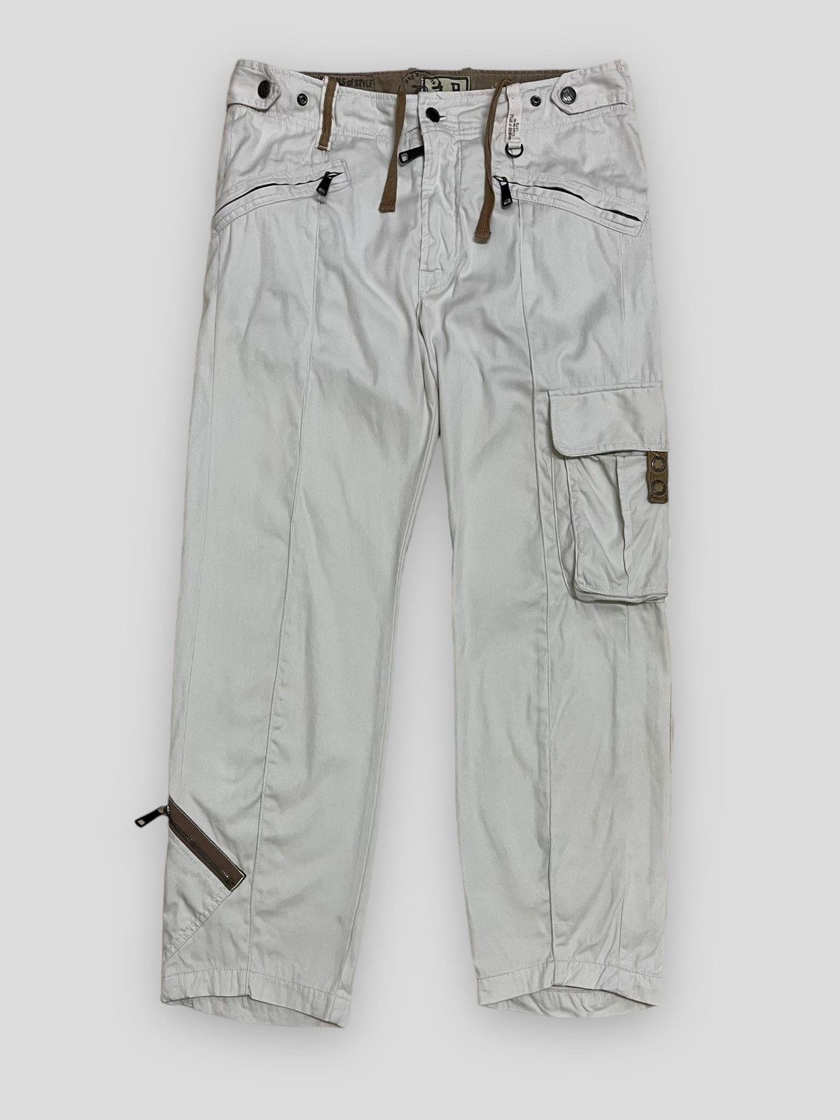 image of Send Offer Designer Diesel Limited Cargo Pocket Pant in White, Men's (Size 33)