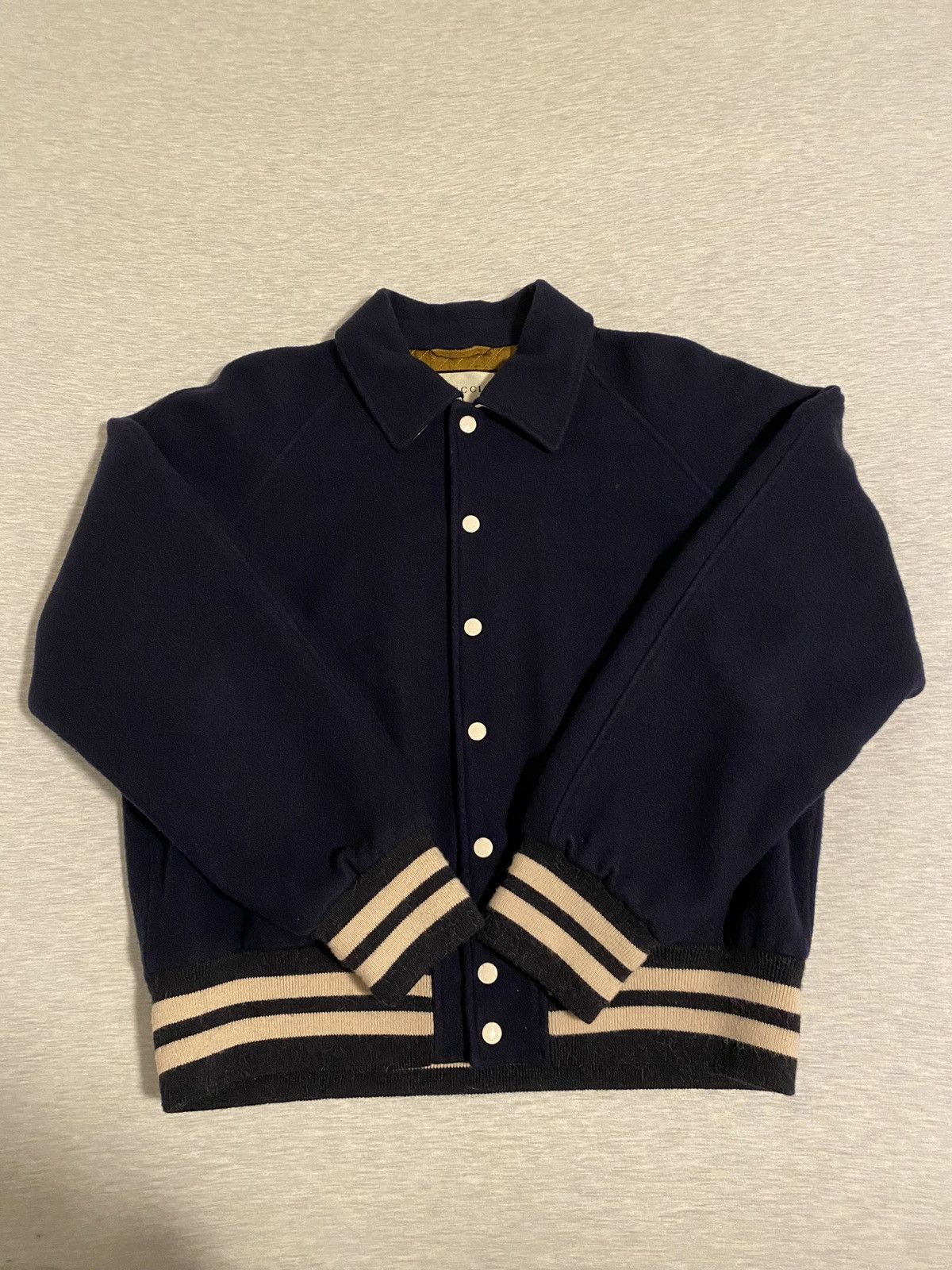 Gucci Wool Blouson Varsity Jacket in Navy Size US L / EU 52-54 / 3 - 3 Thumbnail
