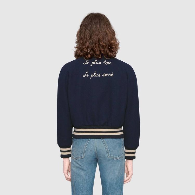 Gucci Wool Blouson Varsity Jacket in Navy Size US L / EU 52-54 / 3 - 8 Thumbnail
