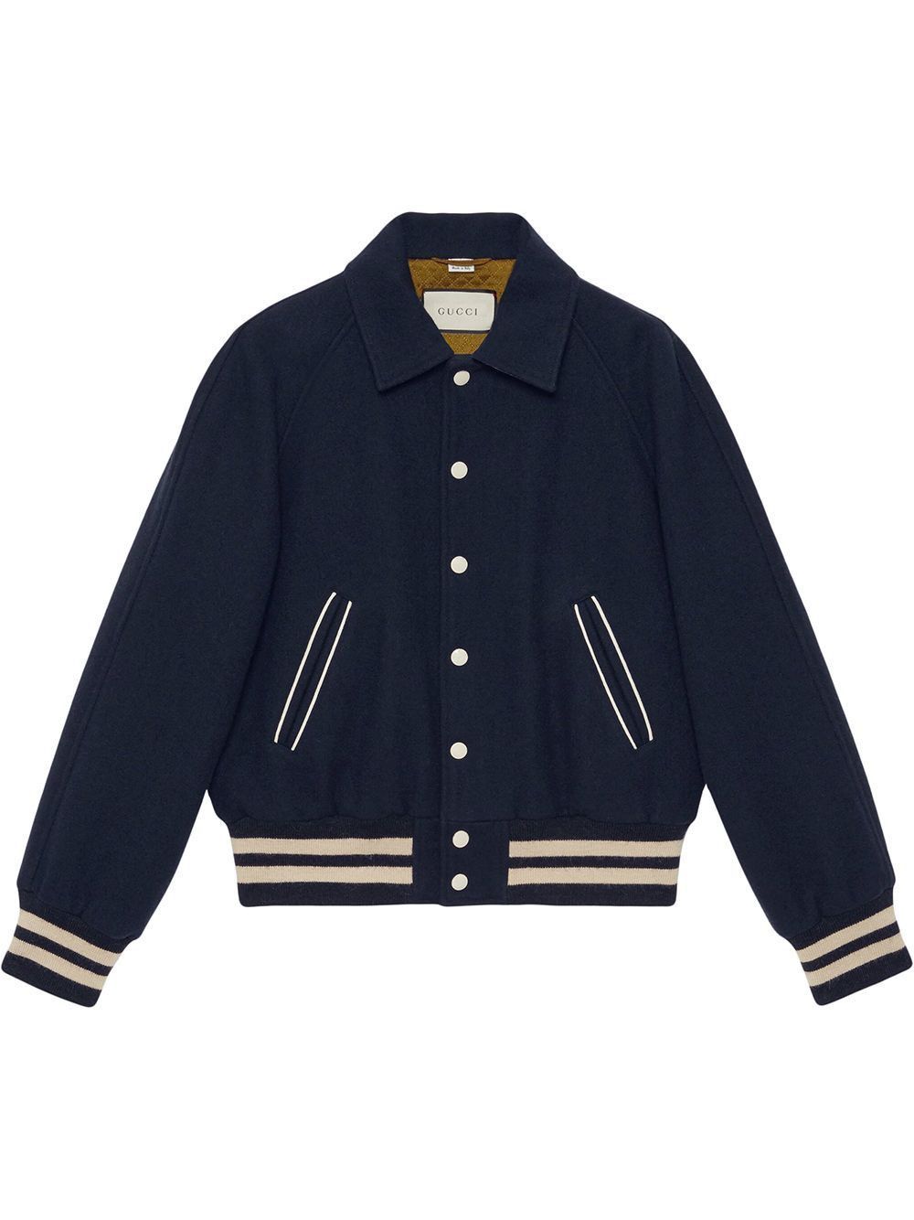 Gucci Wool Blouson Varsity Jacket in Navy Size US L / EU 52-54 / 3 - 1 Thumbnail