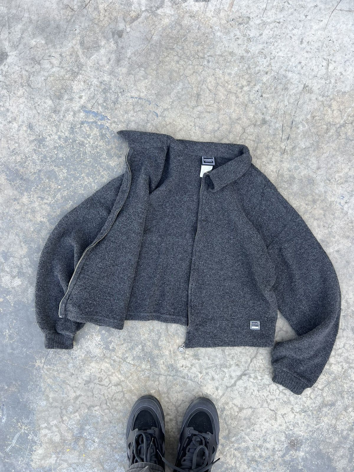 Versace Vintage Versace Zip Cropped Wool Size L / US 10 / IT 46 - 2 Thumbnail
