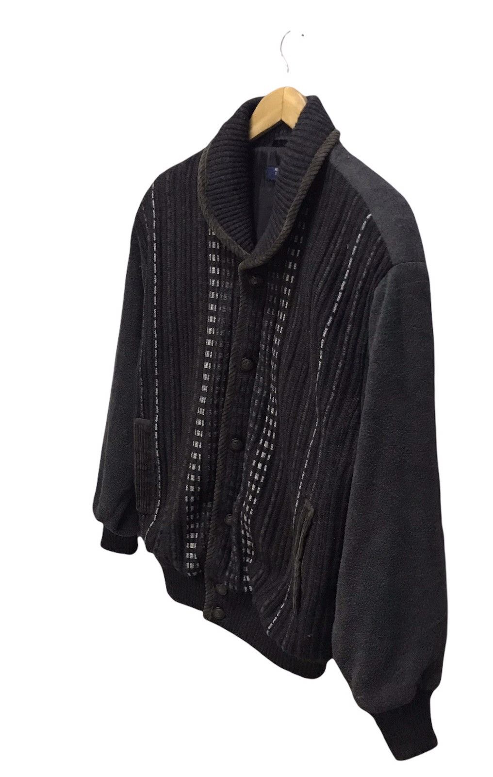 Japanese Brand Vintage Newton Circus knit fleece button up jacket Size US L / EU 52-54 / 3 - 3 Thumbnail