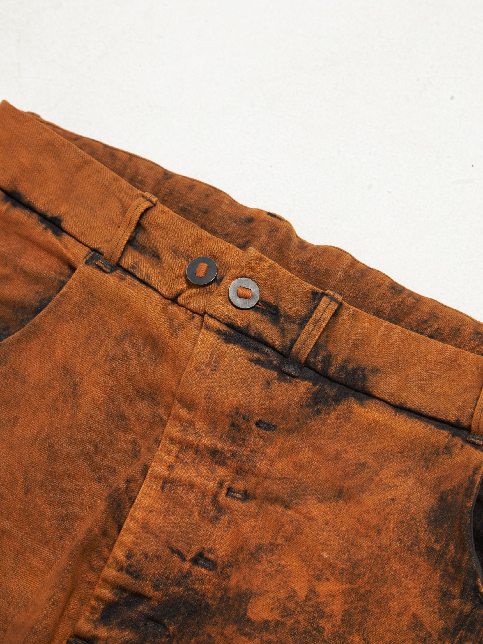 Orange Faded Shortened Pants