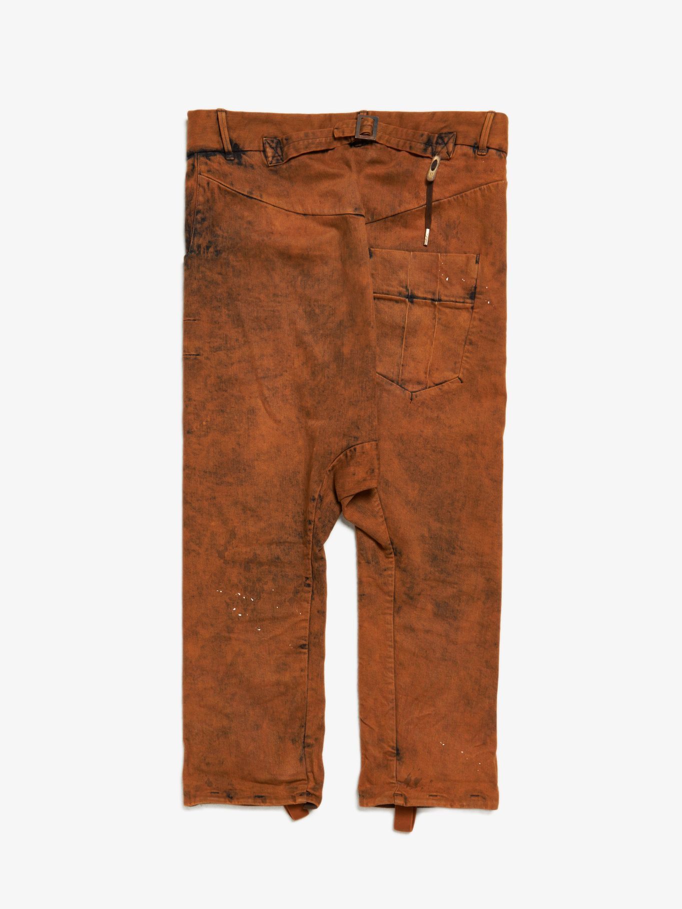 Orange Faded Shortened Pants