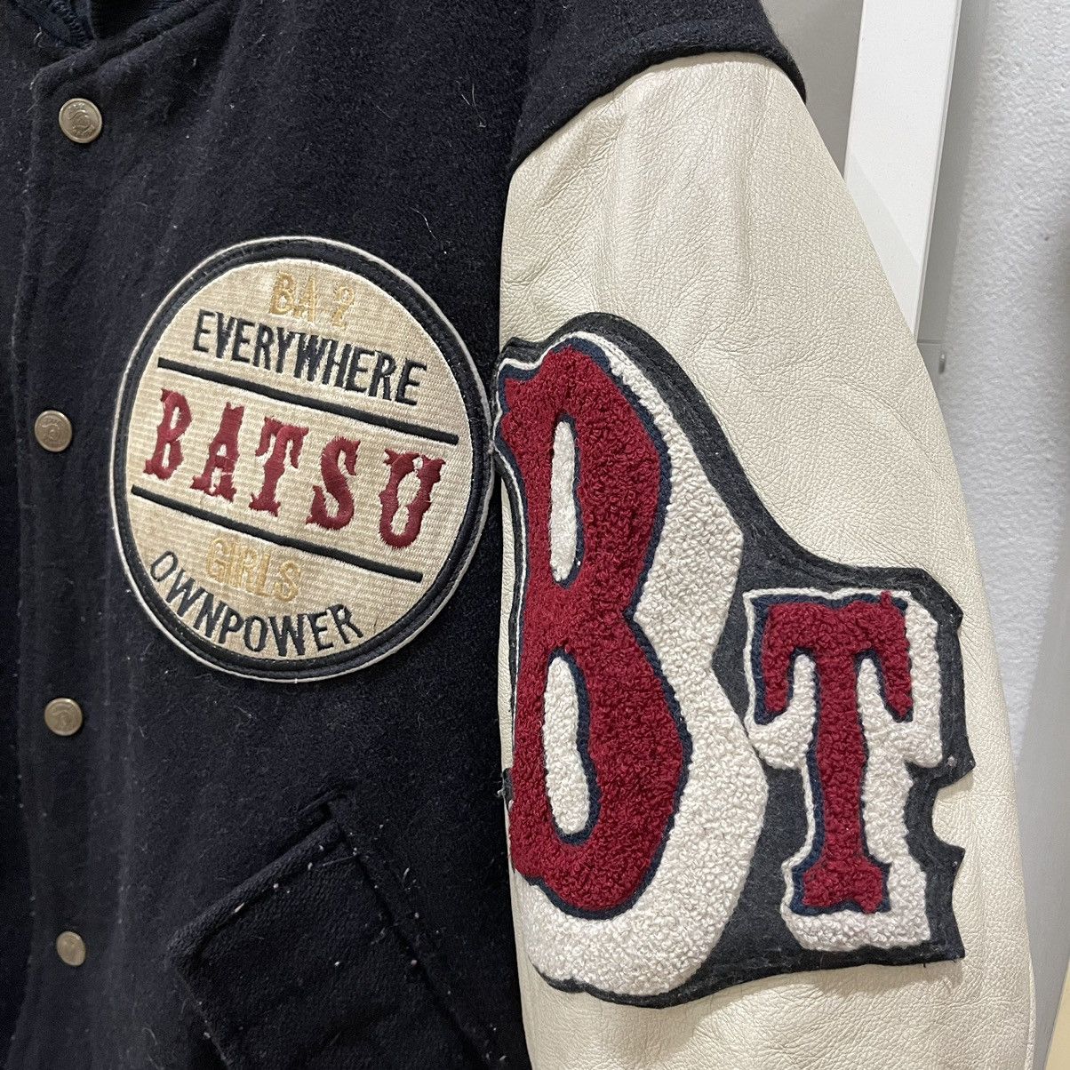 Japanese Brand LAST DROP BATSU Champion Wool Leather Varsity Jacket Size US M / EU 48-50 / 2 - 16 Thumbnail