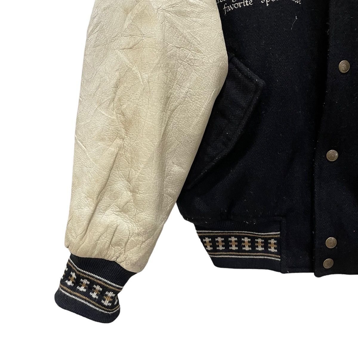 Japanese Brand LAST DROP BATSU Champion Wool Leather Varsity Jacket Size US M / EU 48-50 / 2 - 8 Thumbnail