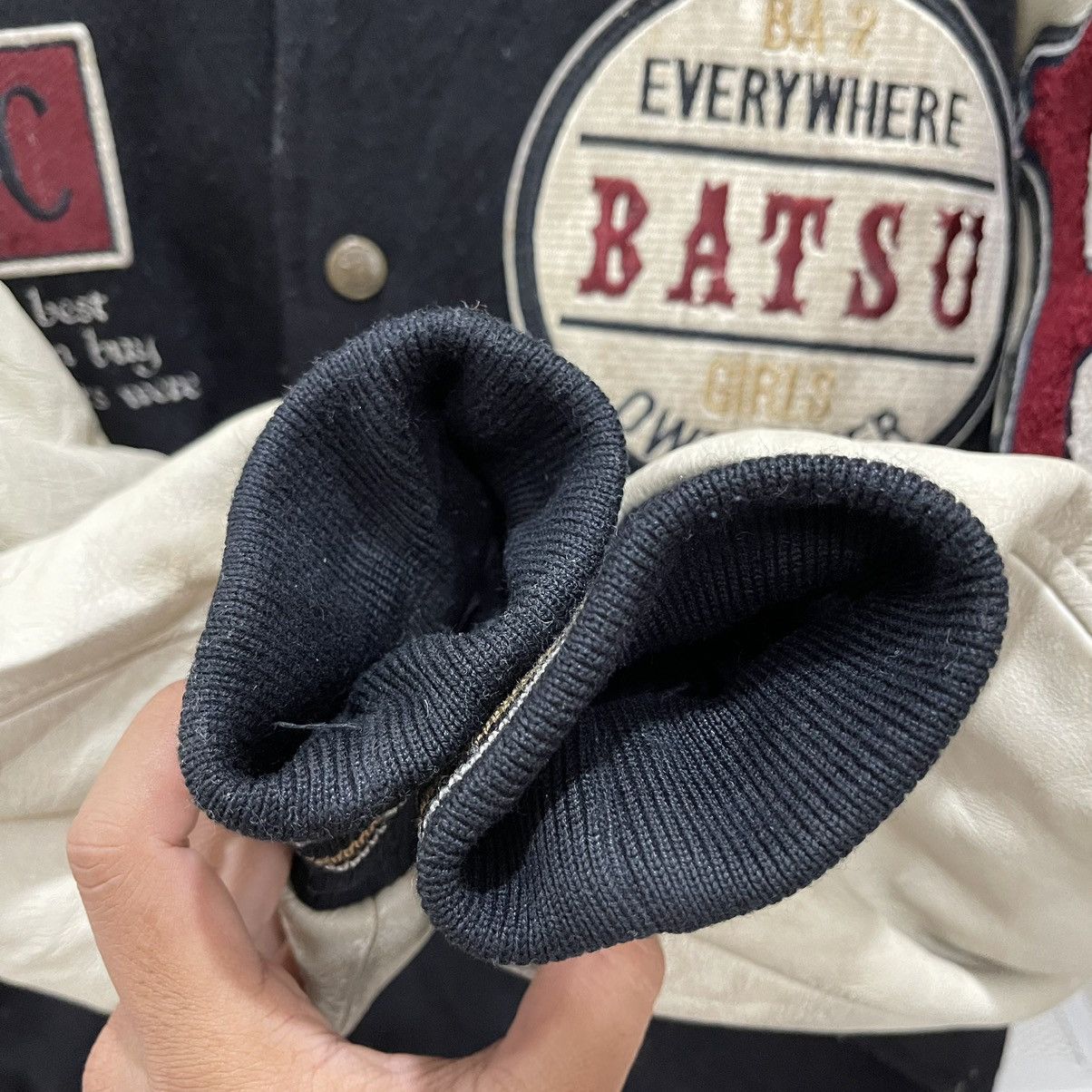 Japanese Brand LAST DROP BATSU Champion Wool Leather Varsity Jacket Size US M / EU 48-50 / 2 - 15 Thumbnail