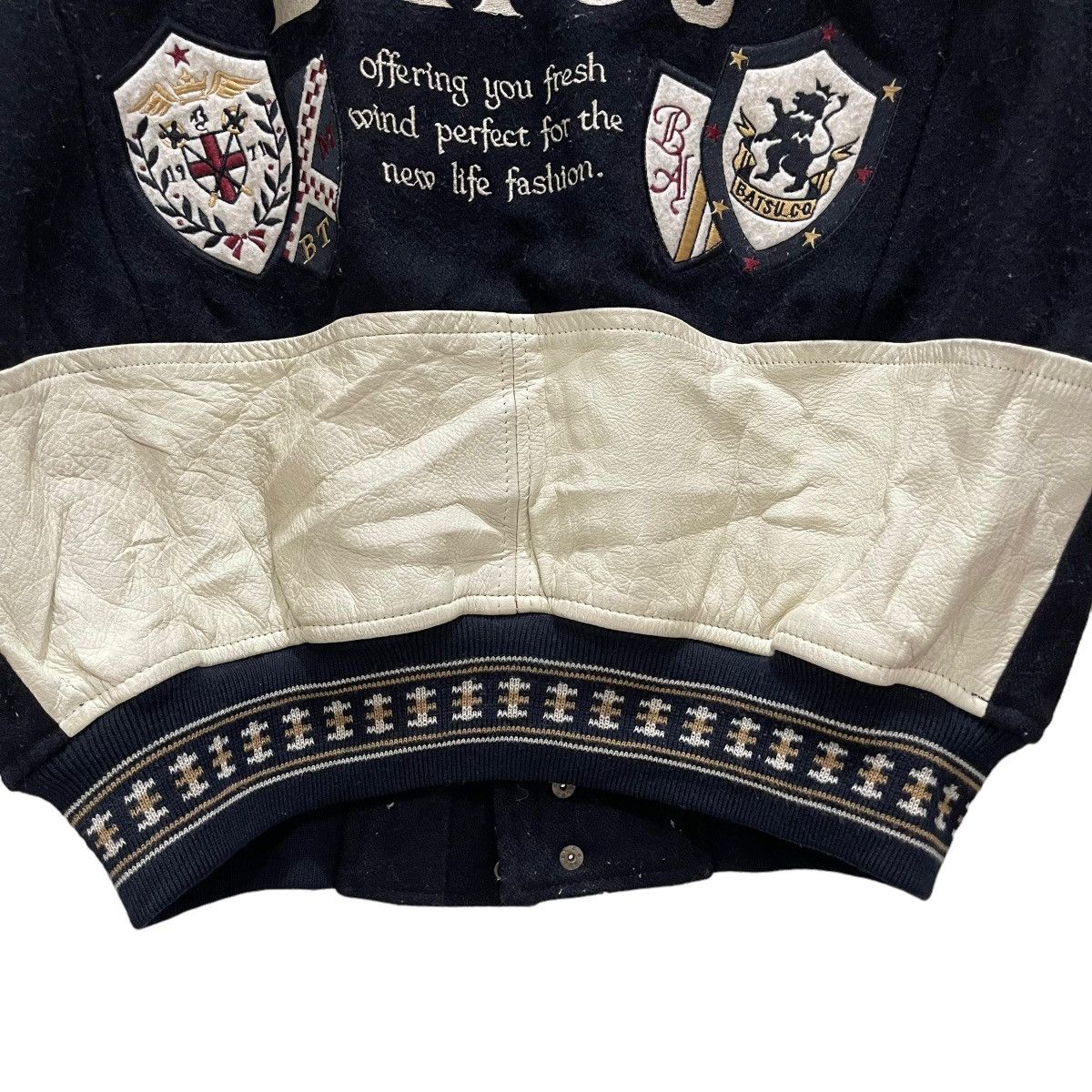 Japanese Brand LAST DROP BATSU Champion Wool Leather Varsity Jacket Size US M / EU 48-50 / 2 - 11 Thumbnail