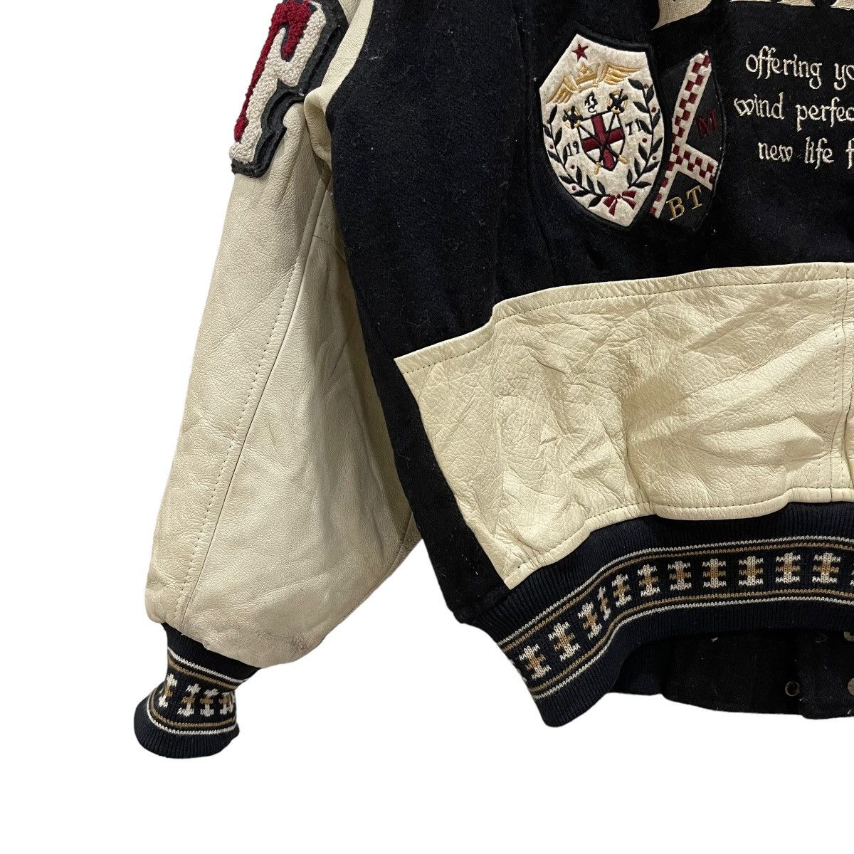 Japanese Brand LAST DROP BATSU Champion Wool Leather Varsity Jacket Size US M / EU 48-50 / 2 - 13 Thumbnail