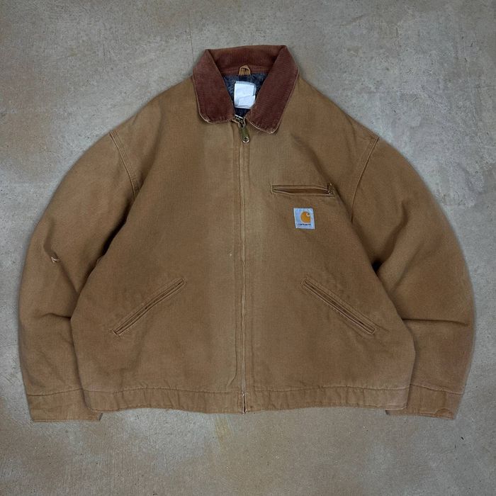 Vintage 90s Vintage Tan Brown Carhartt Detroit Jacket XL N12 | Grailed
